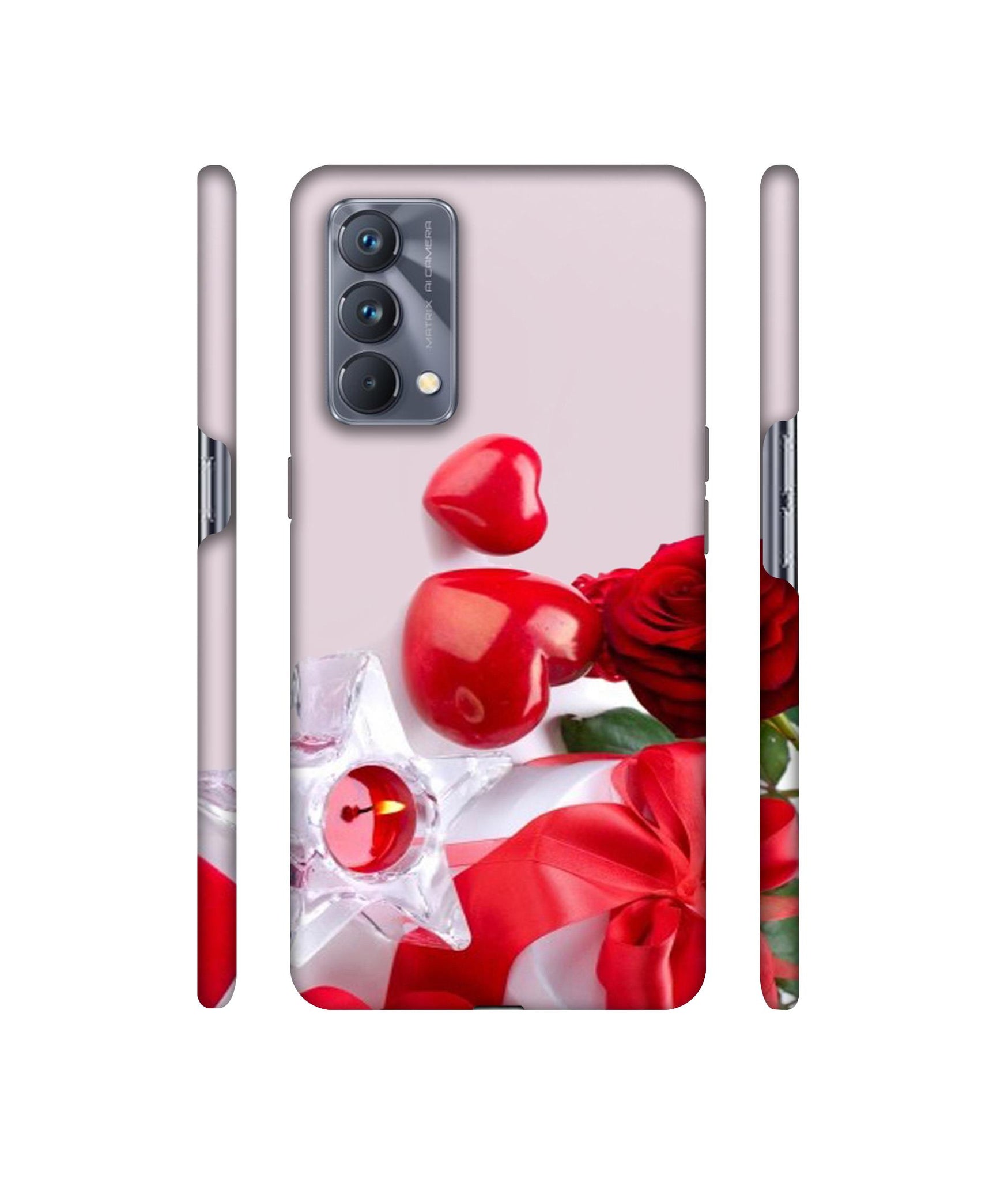 Red Rose Heart Valentines Couple Designer Hard Back Cover for Realme GT Master Edition