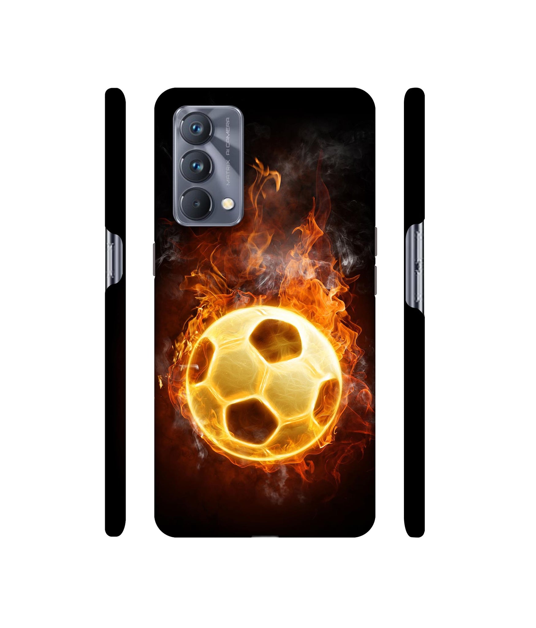 Football & Fire Designer Hard Back Cover for Realme GT Master Edition