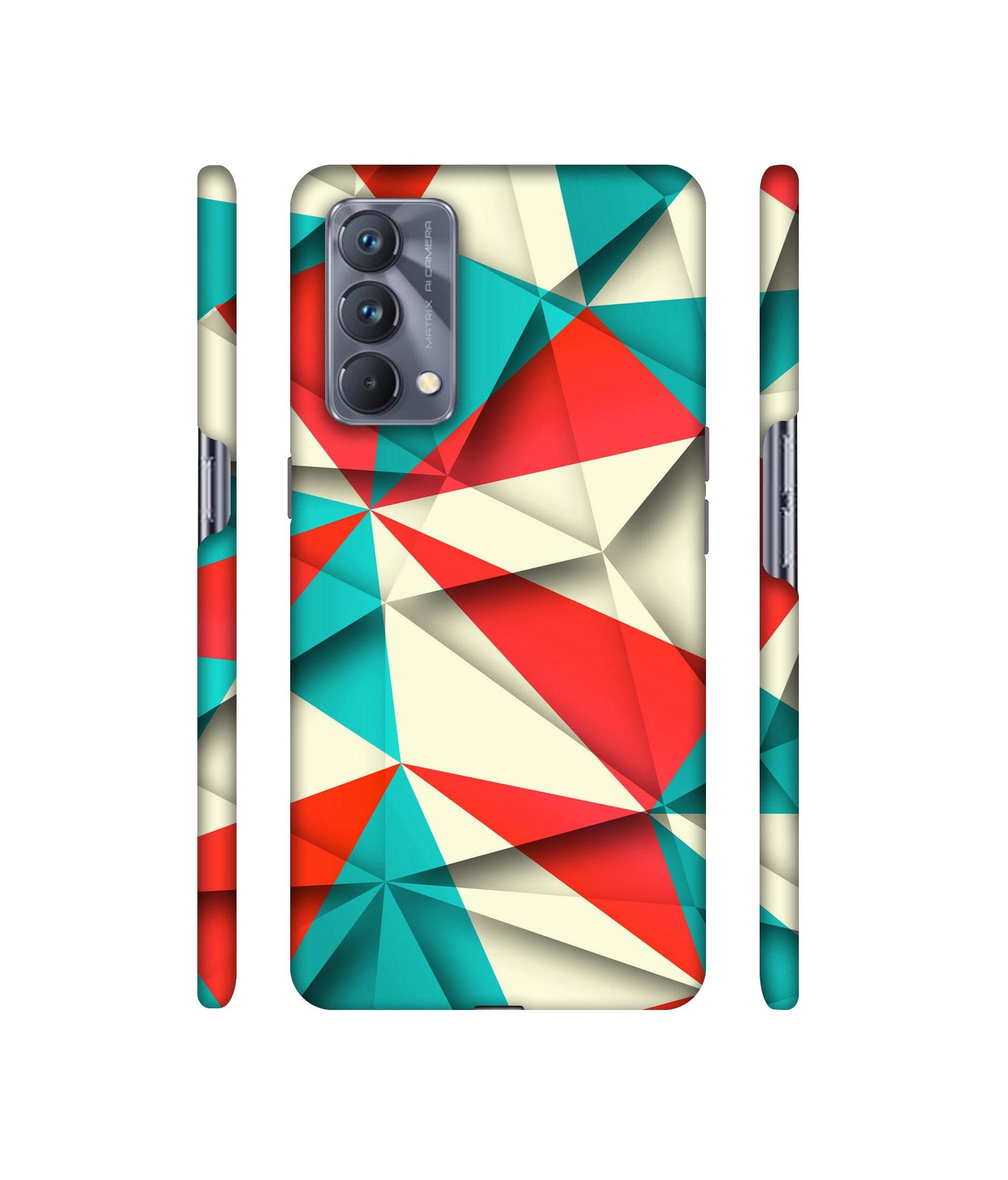 Red Blue White Pattern Designer Hard Back Cover for Realme GT Master Edition