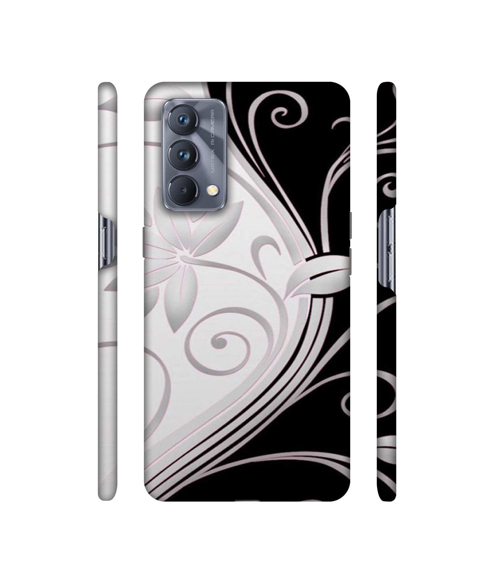 Black And White Flower Designer Hard Back Cover for Realme GT Master Edition