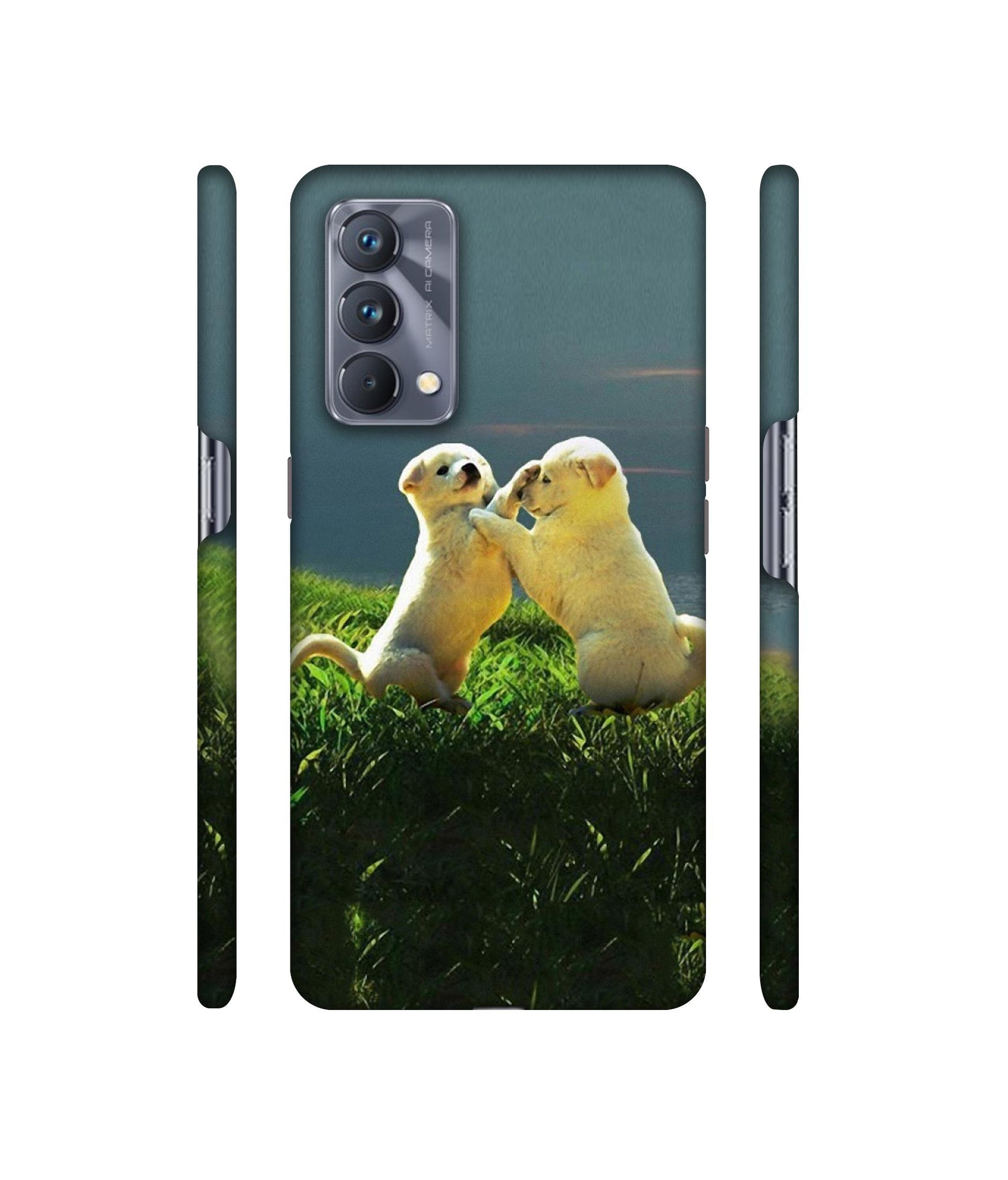 Puppy Couple Sunset Designer Hard Back Cover for Realme GT Master Edition