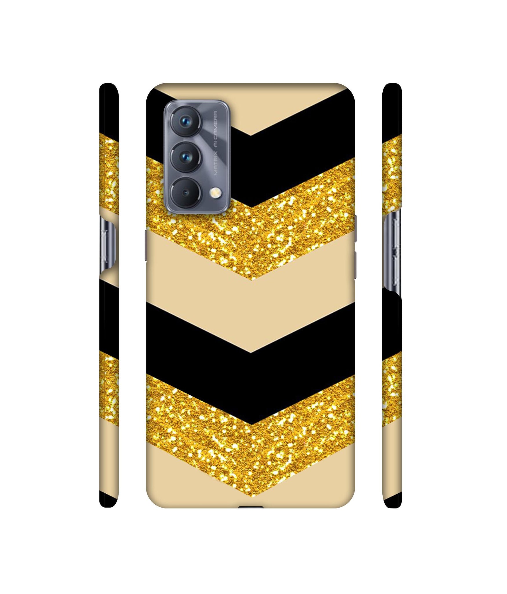 Black & Gold Designer Hard Back Cover for Realme GT Master Edition