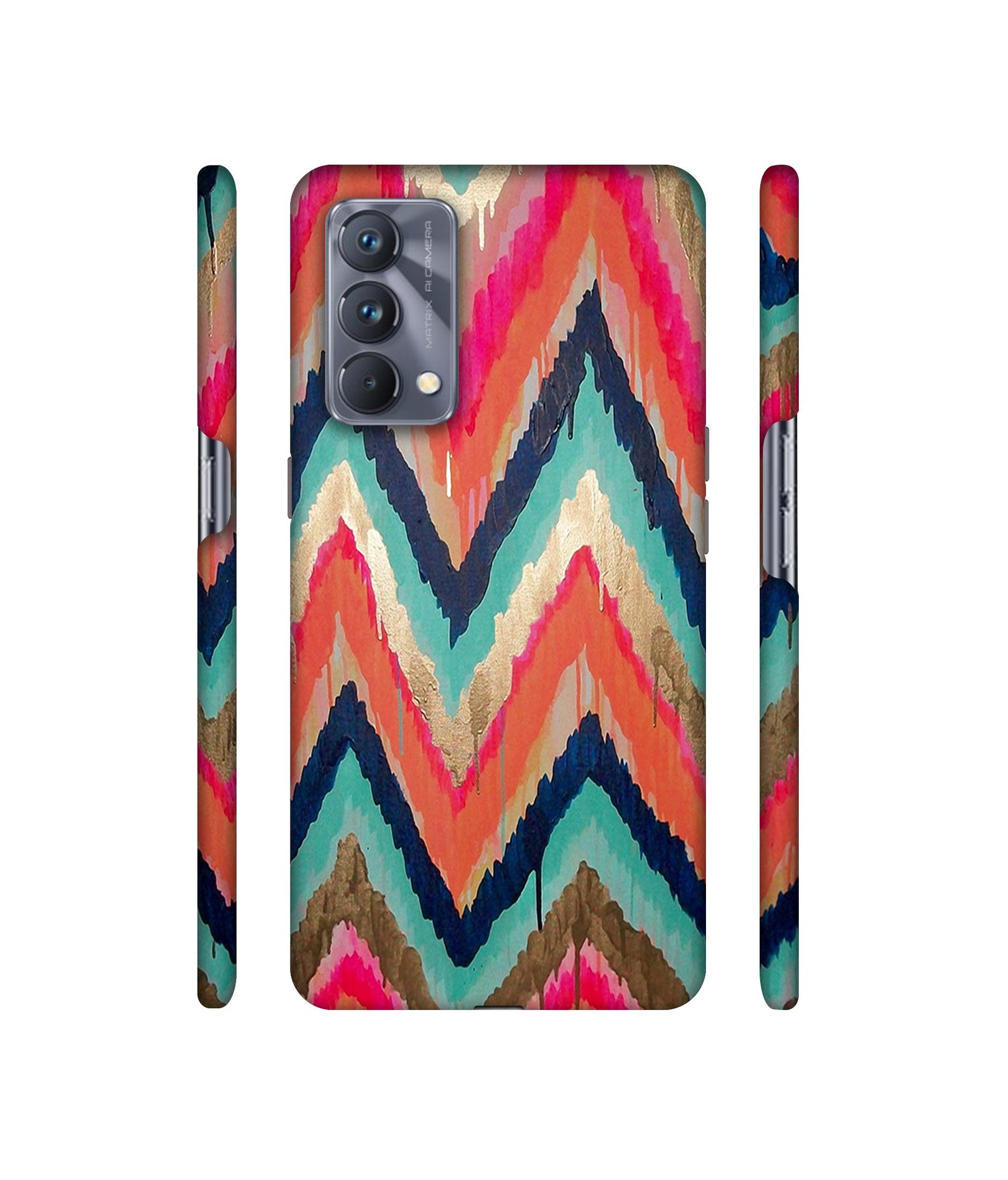 Colorful Zig-Zag Lines Art Designer Hard Back Cover for Realme GT Master Edition