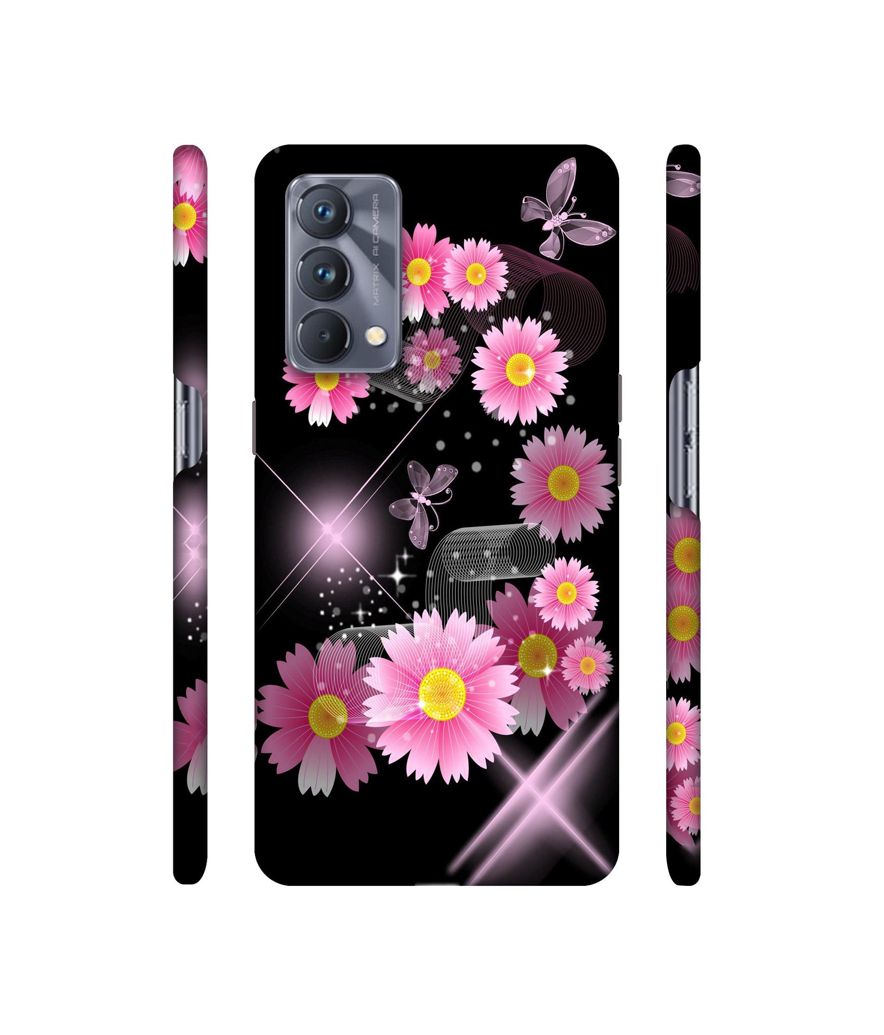 Pink Flower Designer Hard Back Cover for Realme GT Master Edition