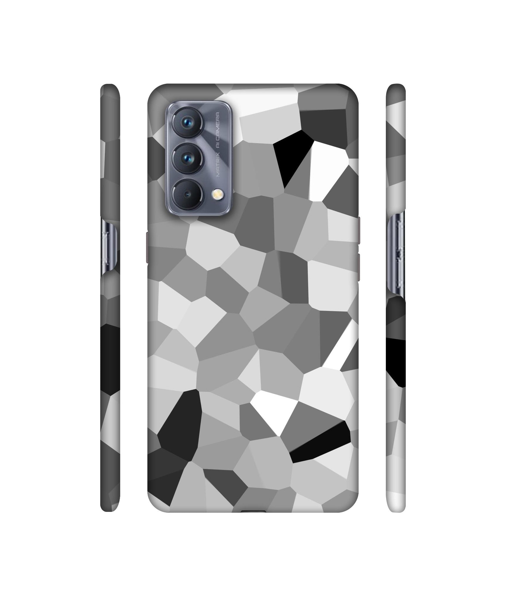 Black & White Mathematical Shape Designer Hard Back Cover for Realme GT Master Edition