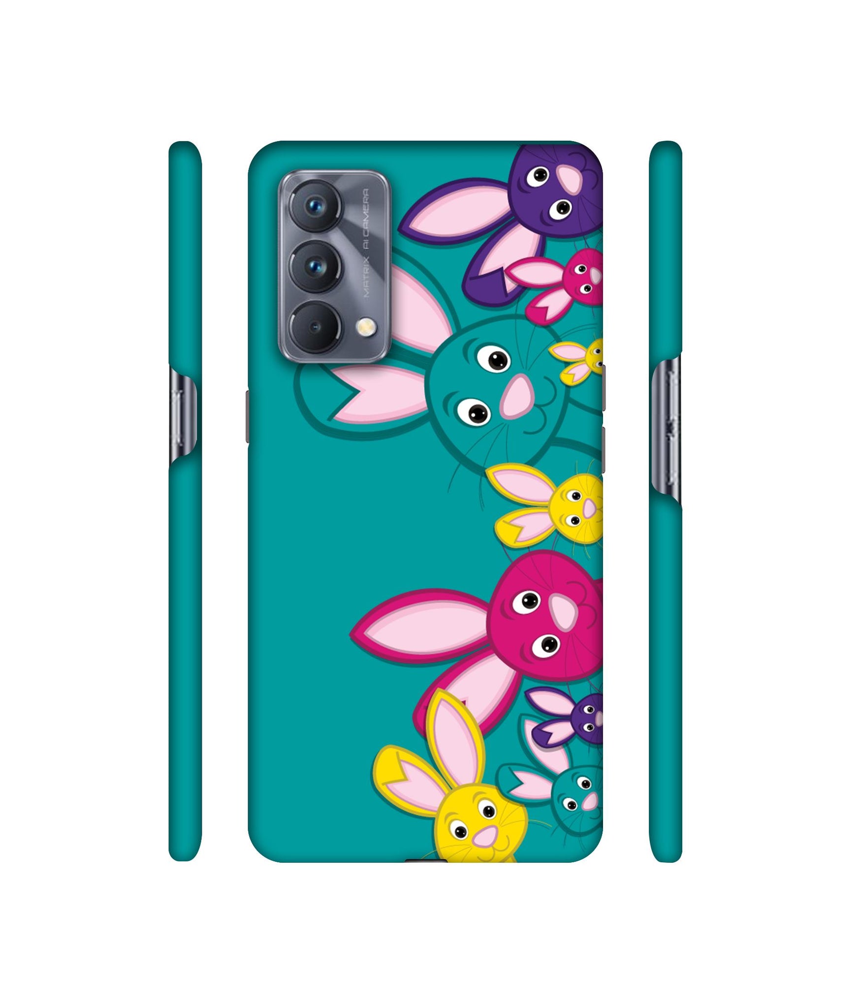 Rabbit Family Designer Hard Back Cover for Realme GT Master Edition