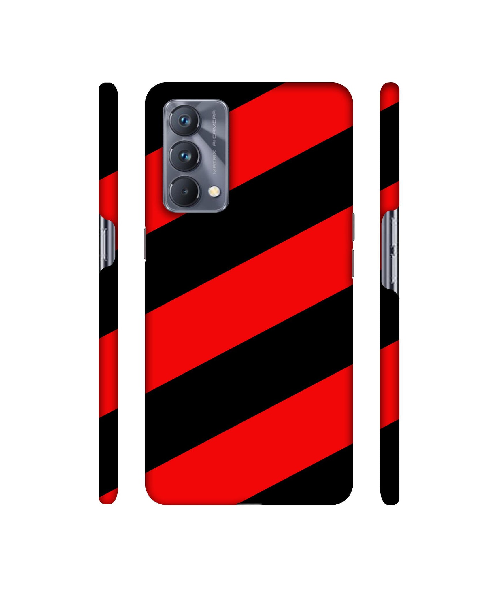 Red and Black Line Designer Hard Back Cover for Realme GT Master Edition