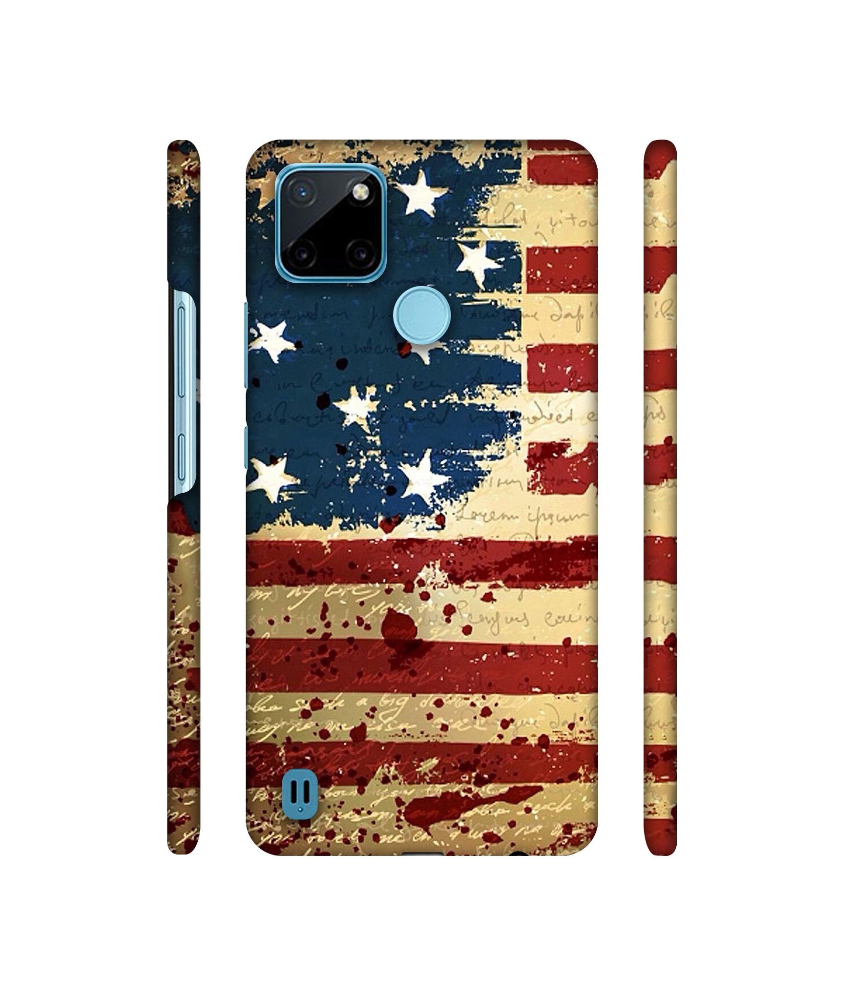 Colorful USA Flag Designer Hard Back Cover for Realme C21Y