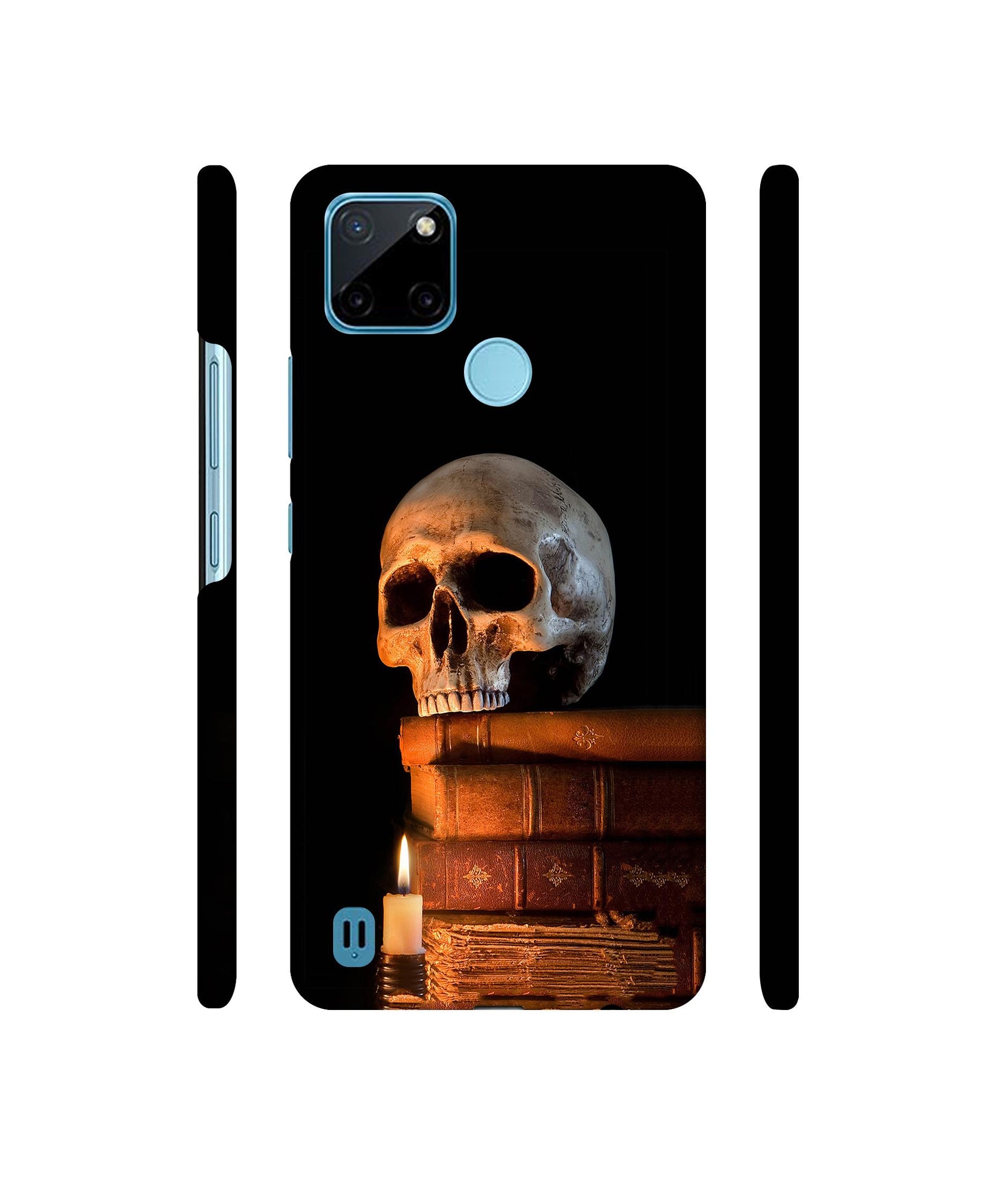 Skull Magic Candles Books Designer Hard Back Cover for Realme C21Y