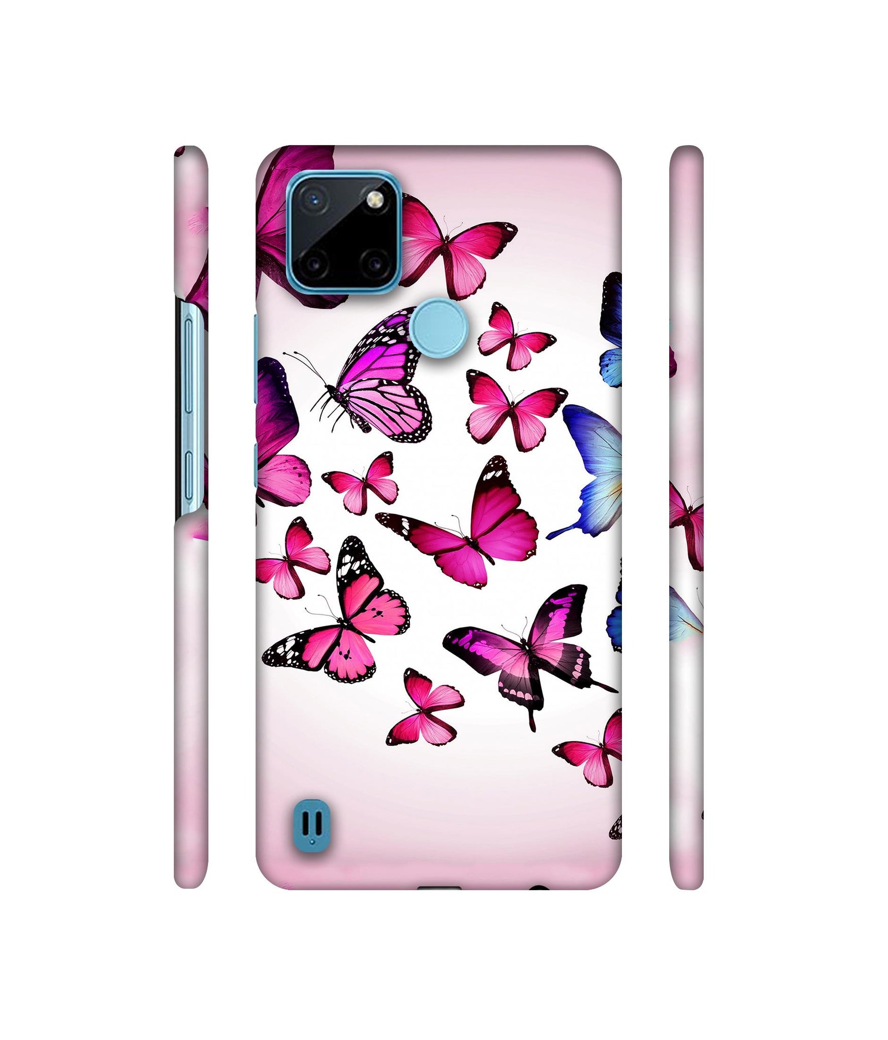 Flying Colorful Butterfly Designer Hard Back Cover for Realme C21Y