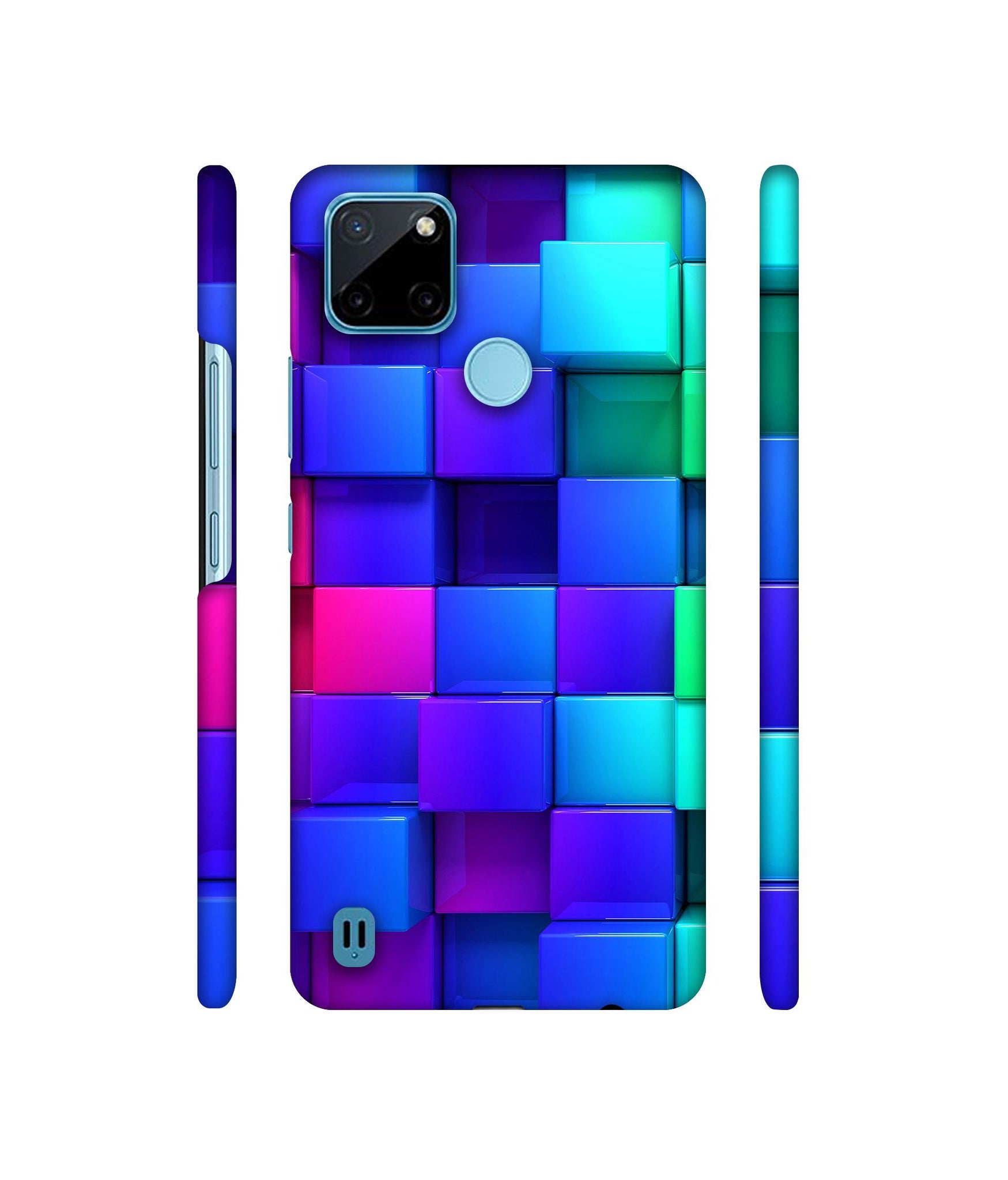 Blocks Rainbow 3D Graphics Designer Hard Back Cover for Realme C21Y
