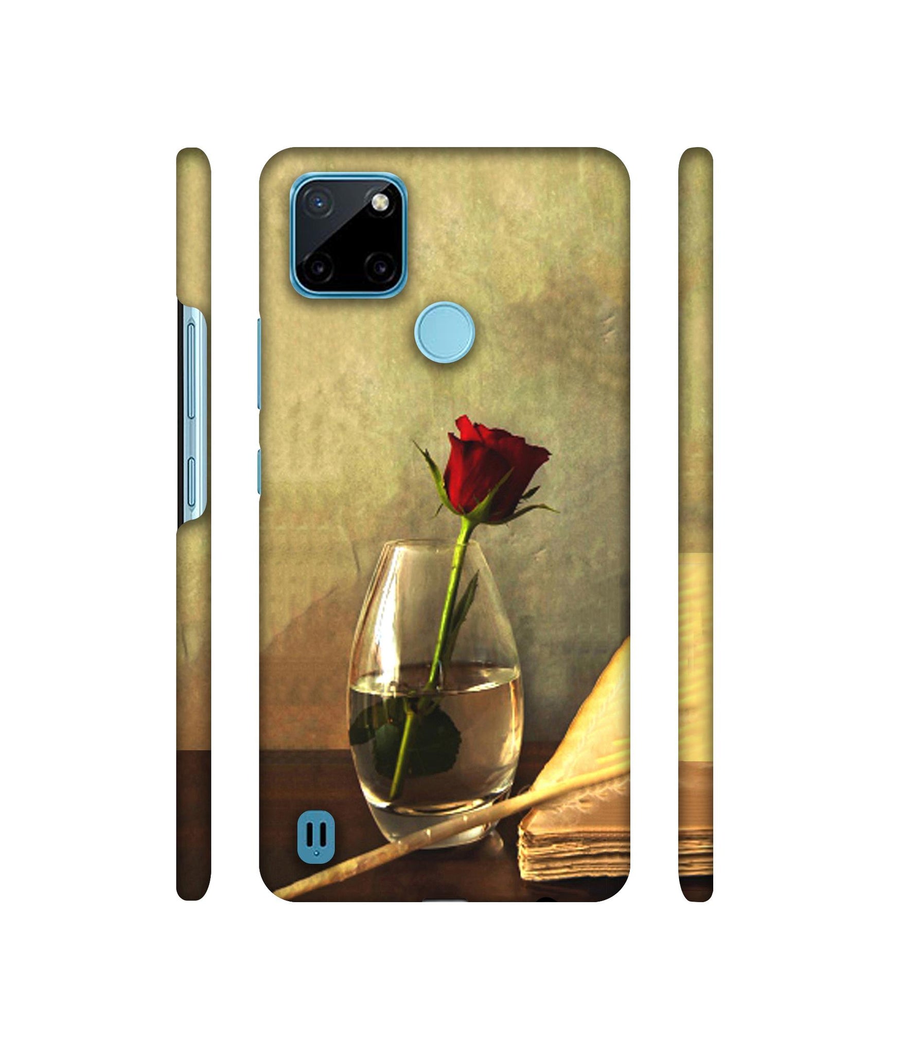 Red Rose in Glass Designer Hard Back Cover for Realme C21Y