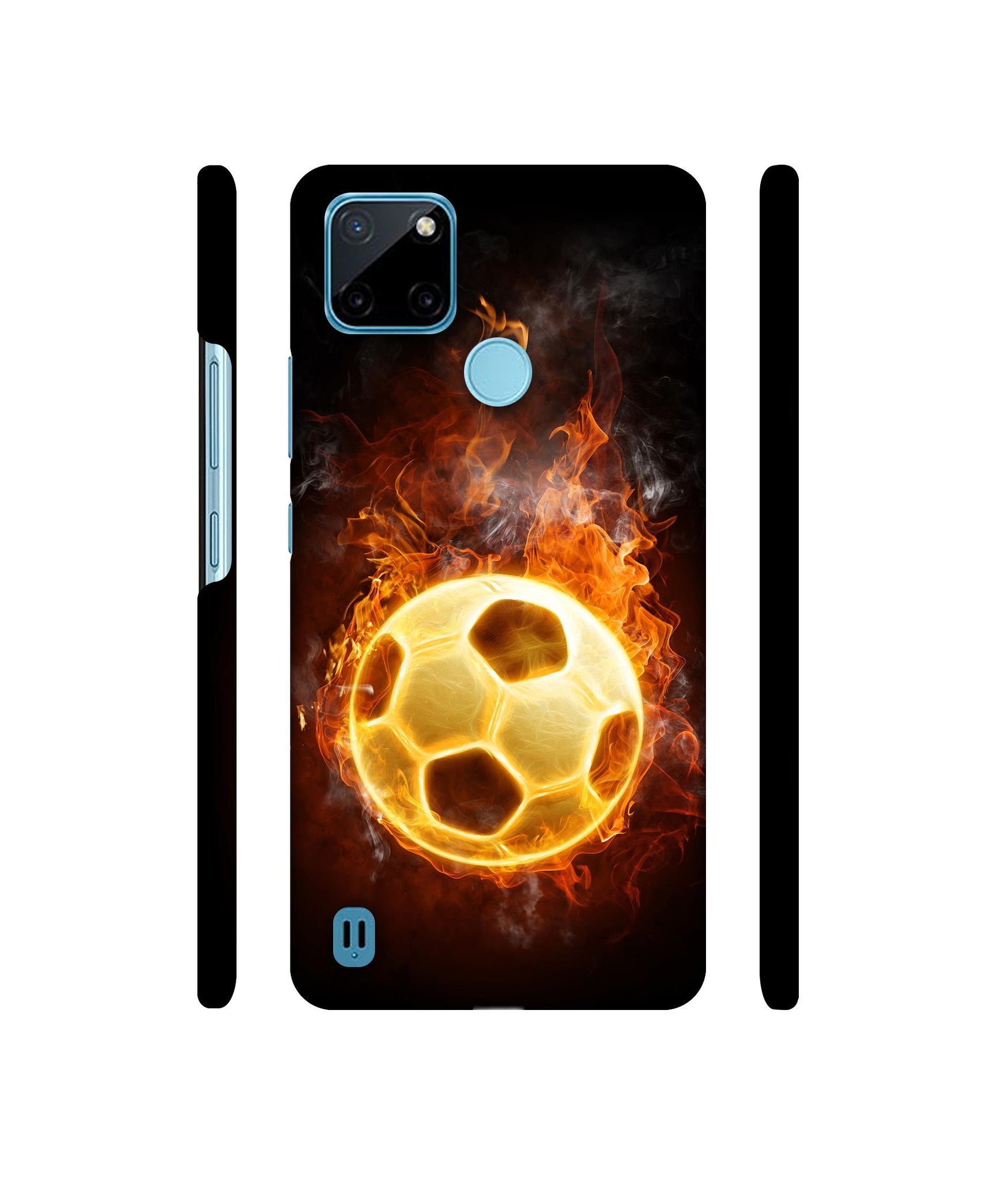 Football & Fire Designer Hard Back Cover for Realme C21Y