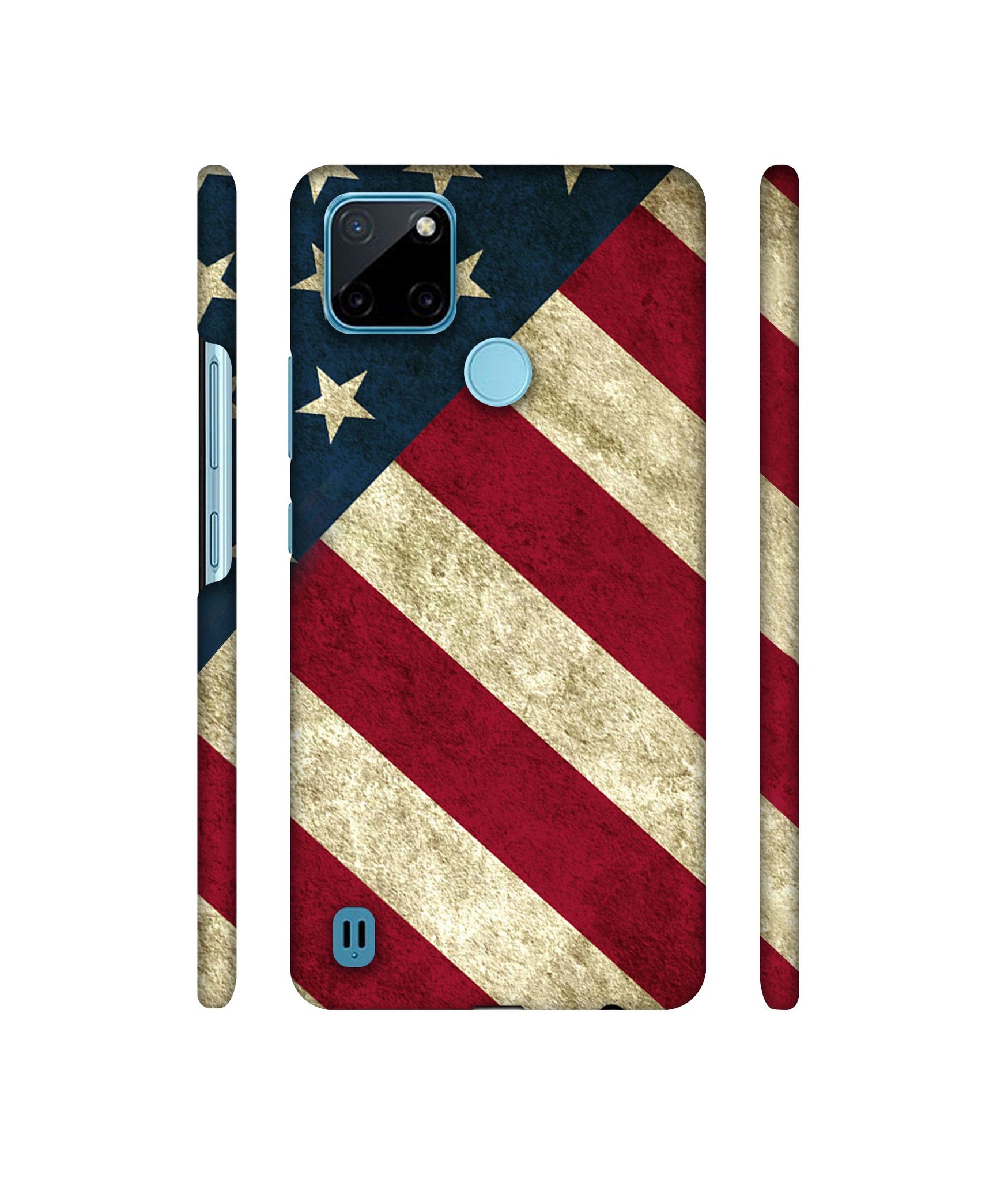 USA Flag Designer Hard Back Cover for Realme C21Y