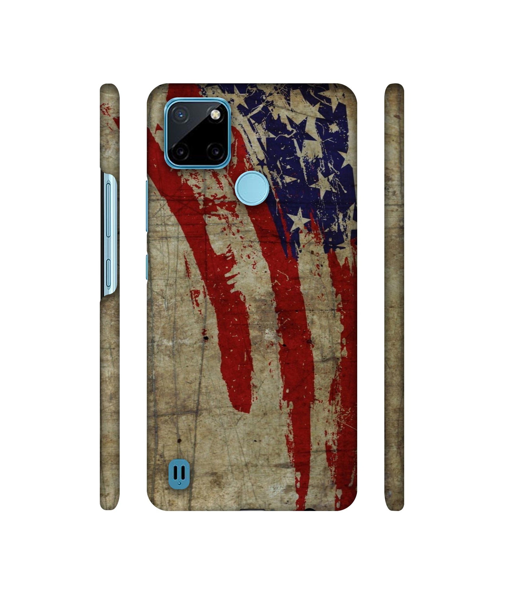 Vintage American Flag Designer Hard Back Cover for Realme C21Y