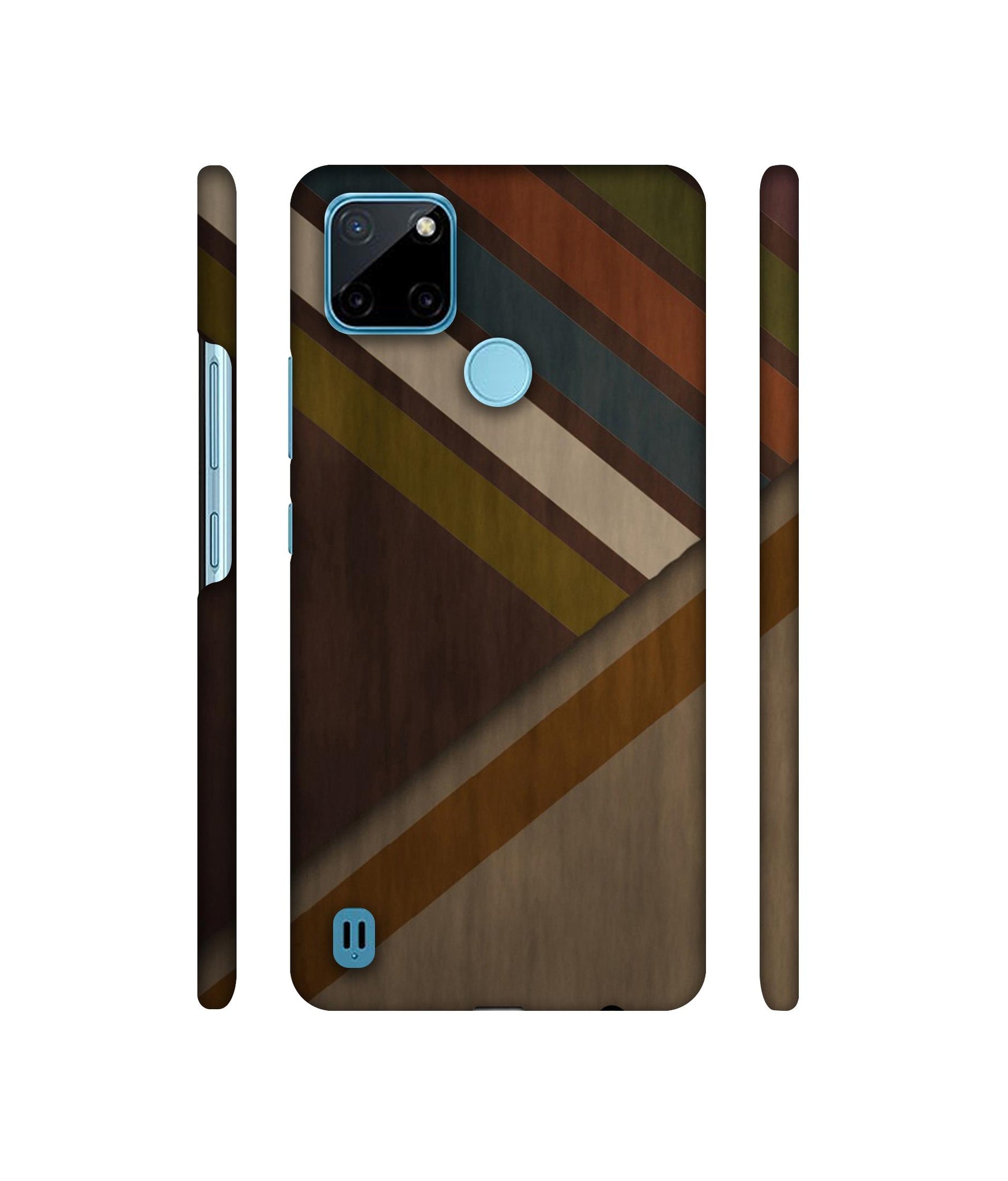 Colorful Wooden Pattern Designer Hard Back Cover for Realme C21Y