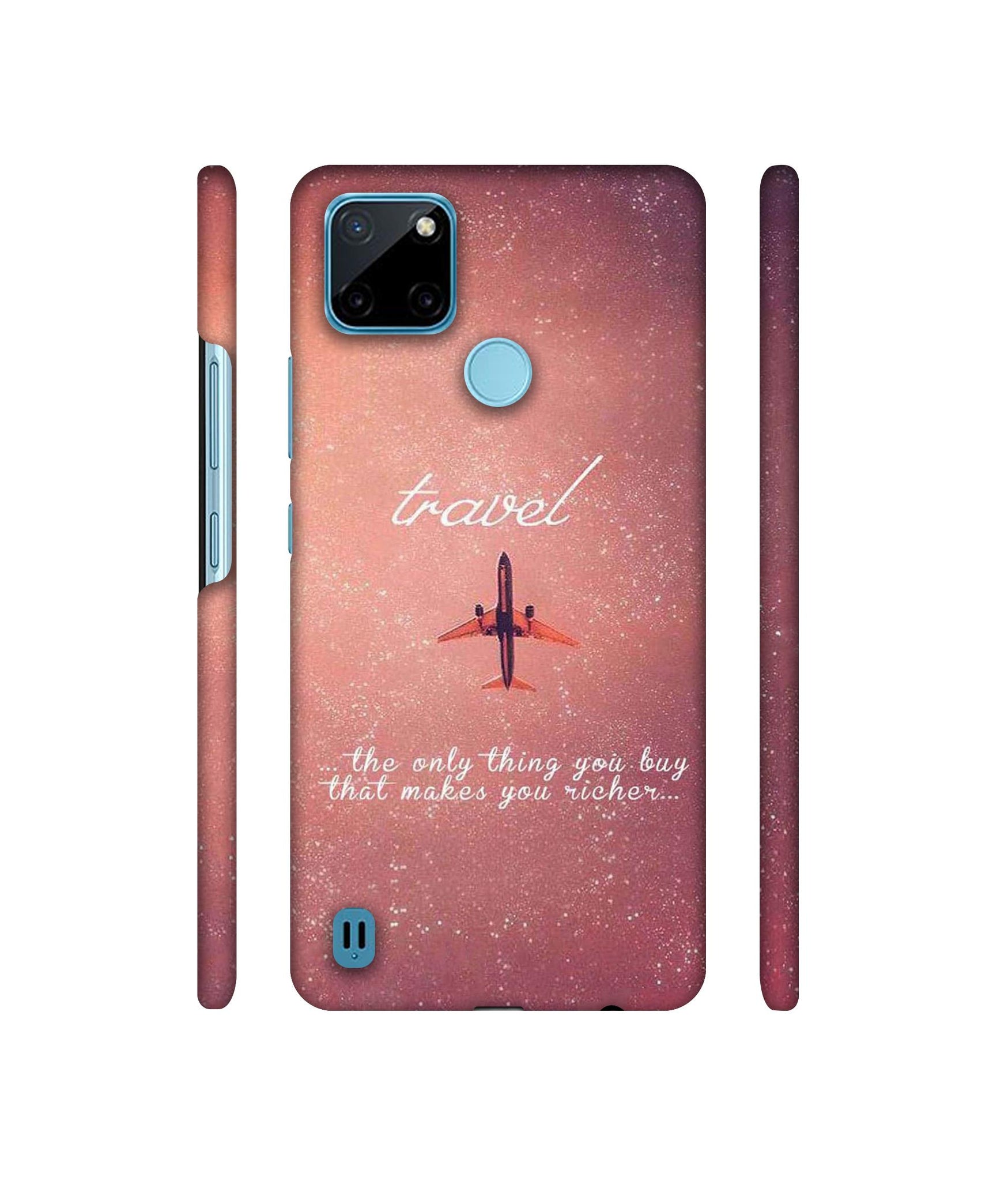 Travel with Plane Designer Hard Back Cover for Realme C21Y