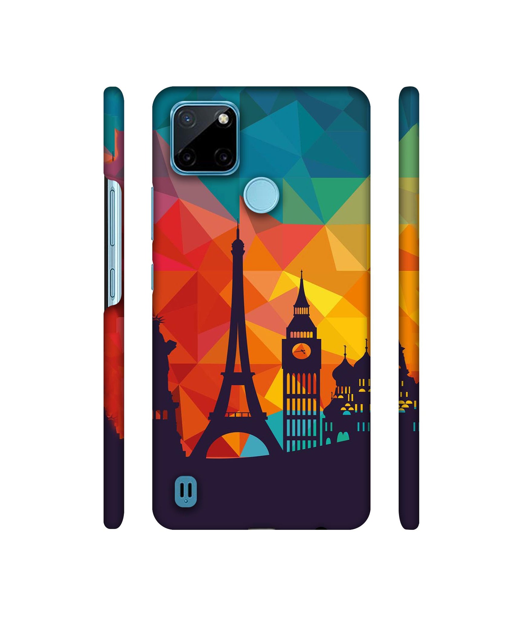 Colored Paris Designer Hard Back Cover for Realme C21Y