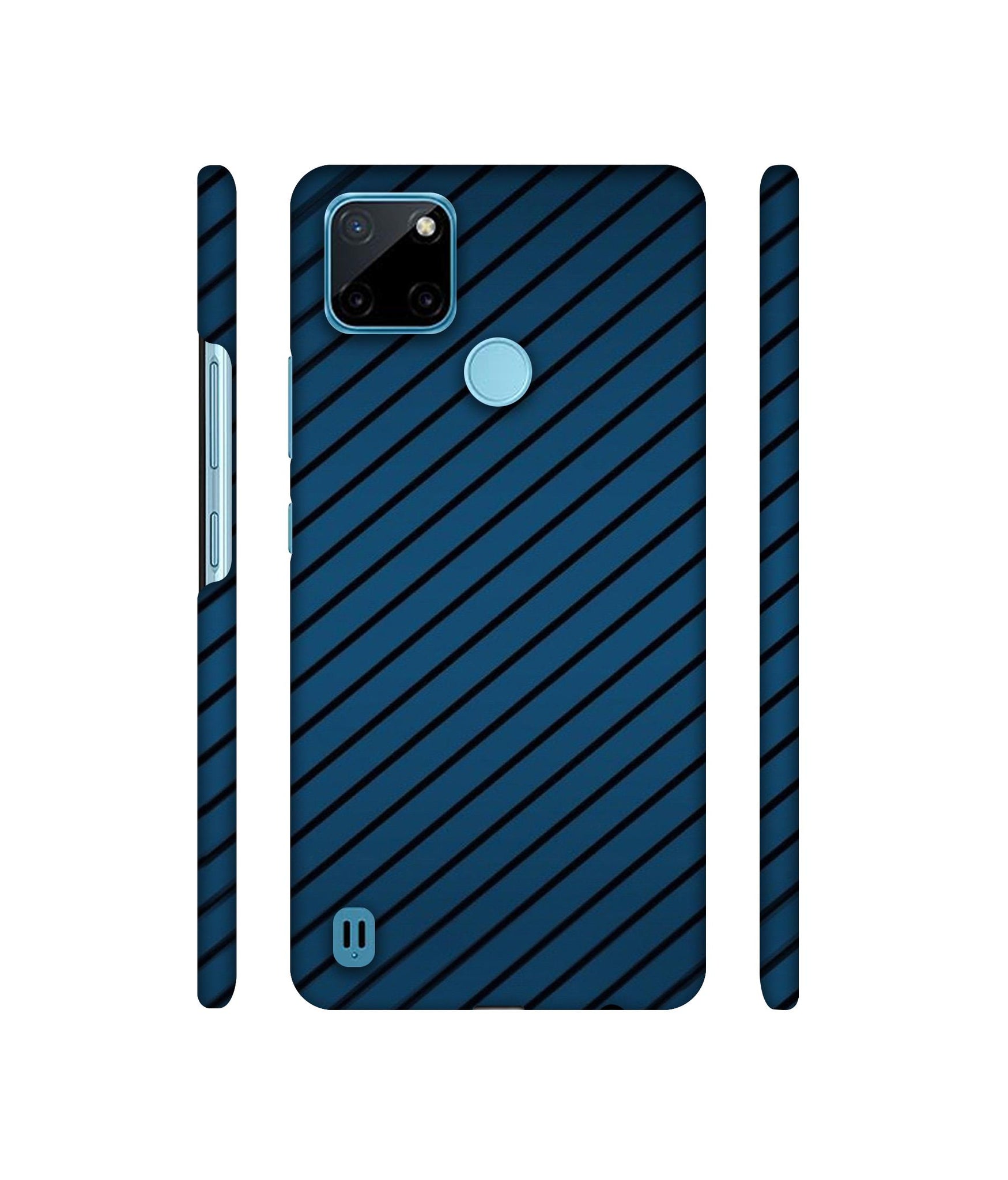 Blue Stripes Designer Hard Back Cover for Realme C21Y