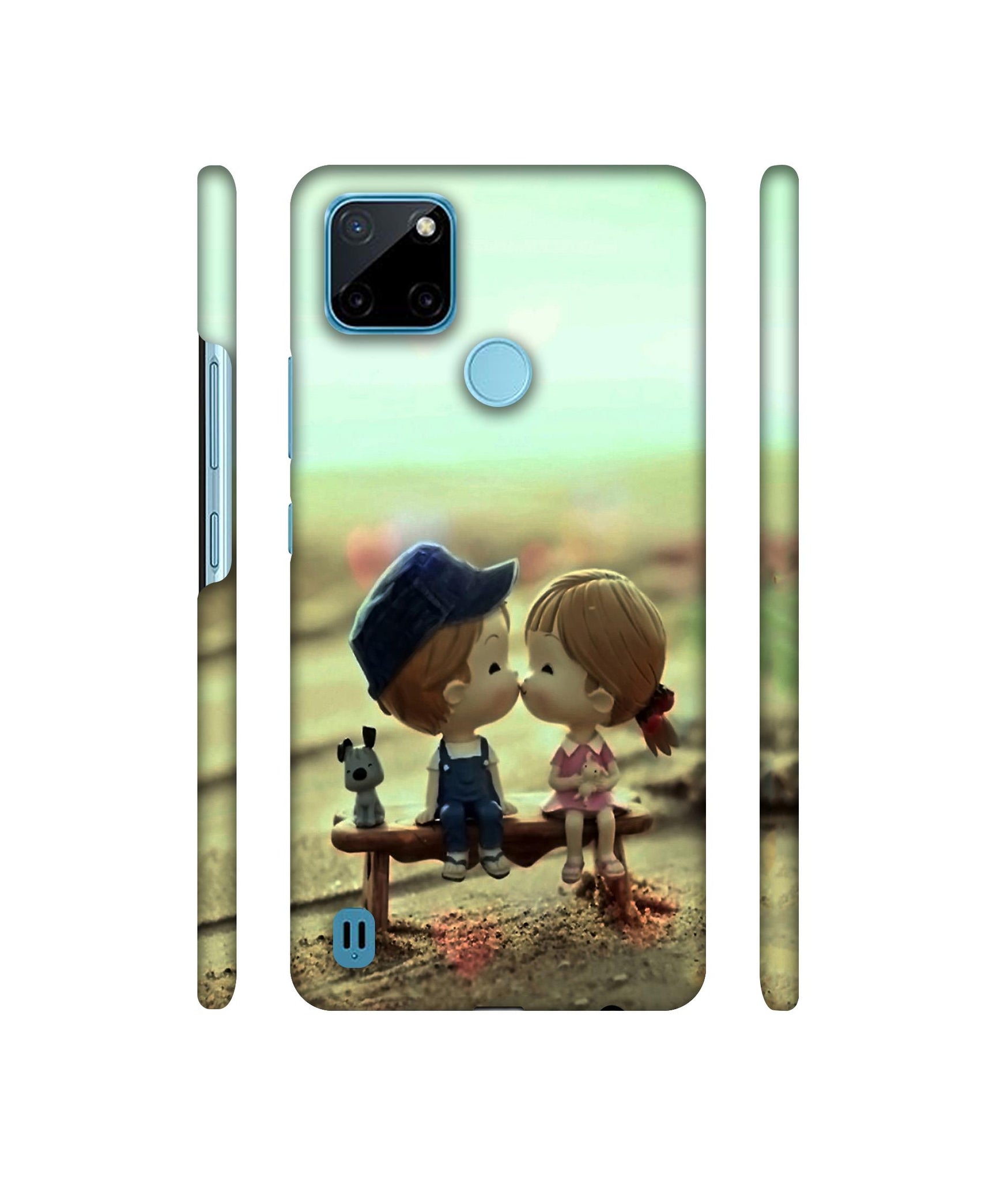 Love Couples Pattern Designer Hard Back Cover for Realme C21Y