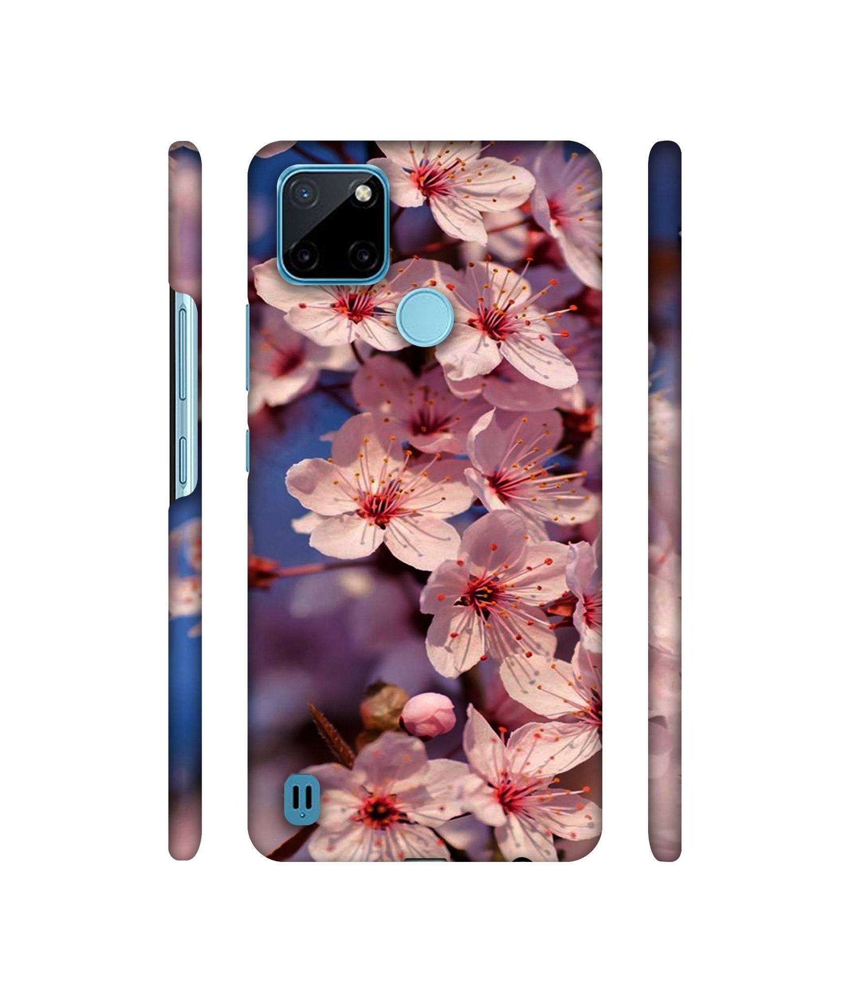 Pink Flowers Pattern Designer Hard Back Cover for Realme C21Y