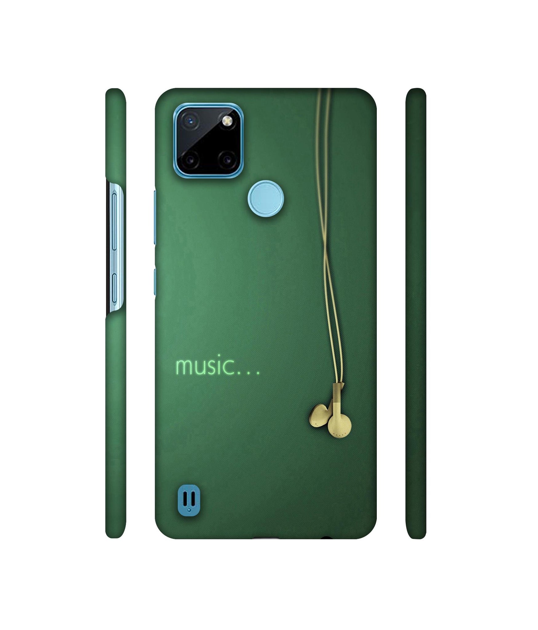 Headphone Music Designer Hard Back Cover for Realme C21Y
