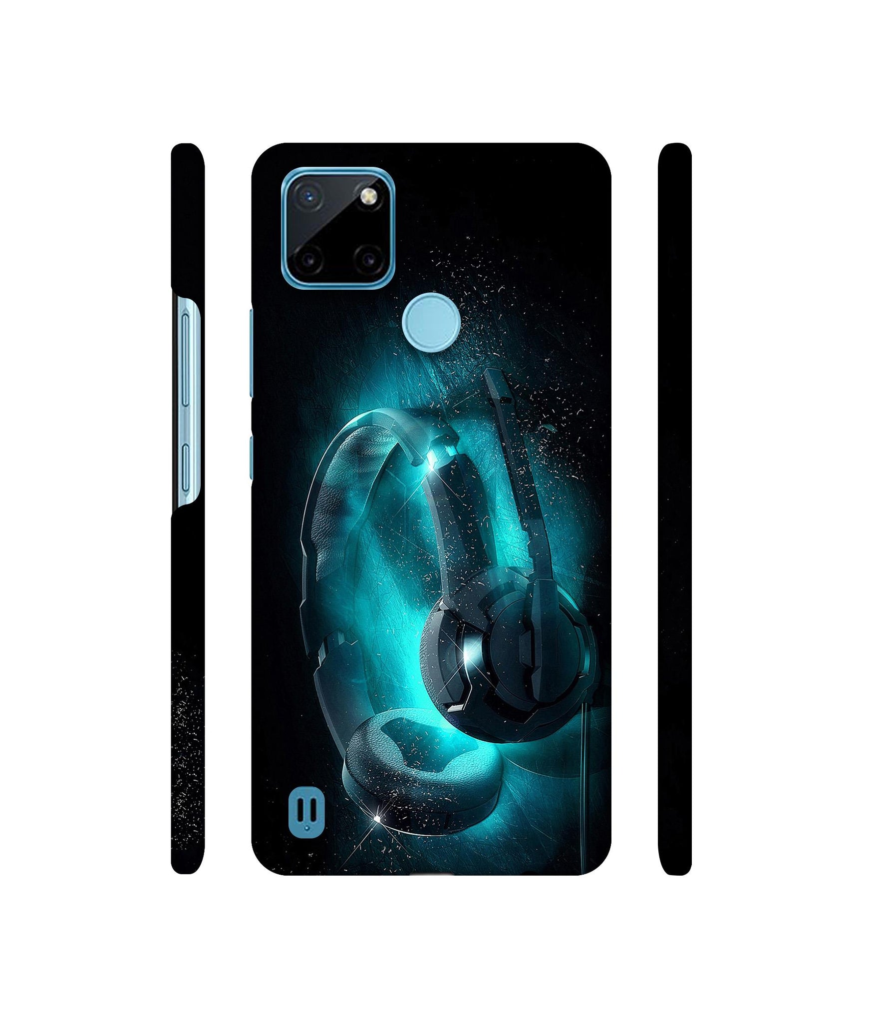 Cool Headphone Designer Hard Back Cover for Realme C21Y