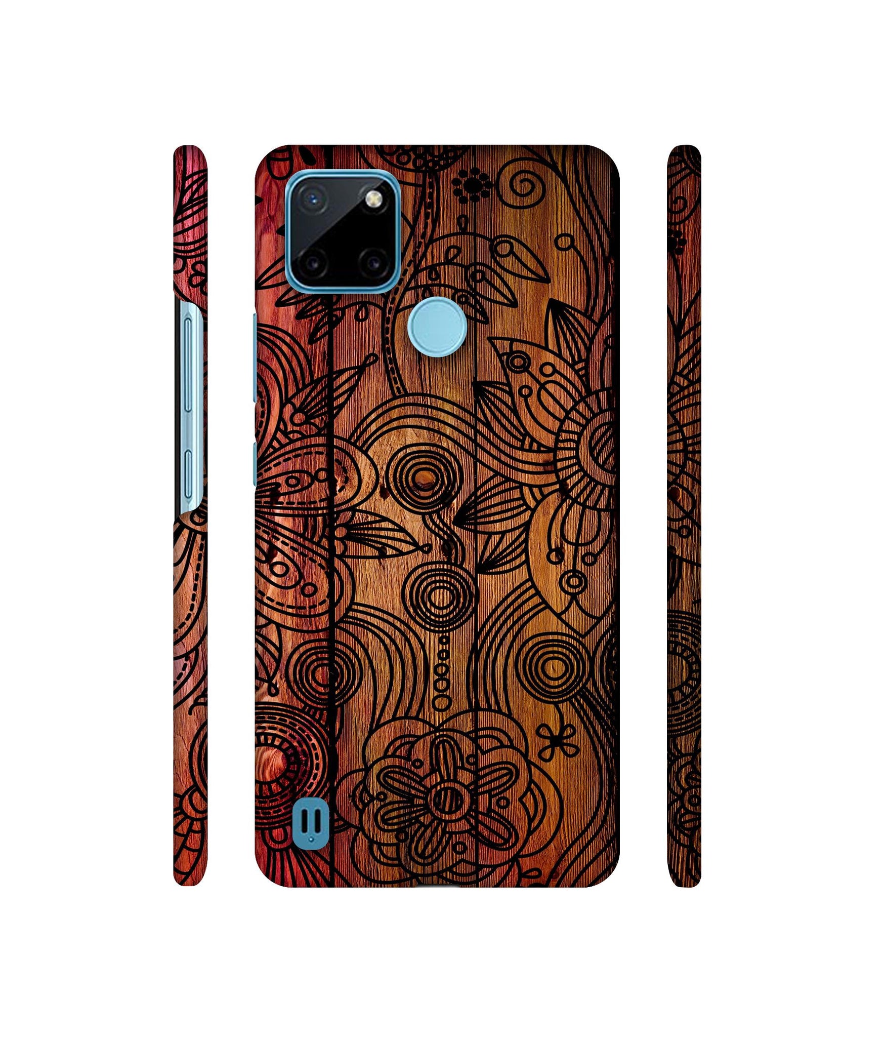 Dark Wooden Background Designer Hard Back Cover for Realme C21Y