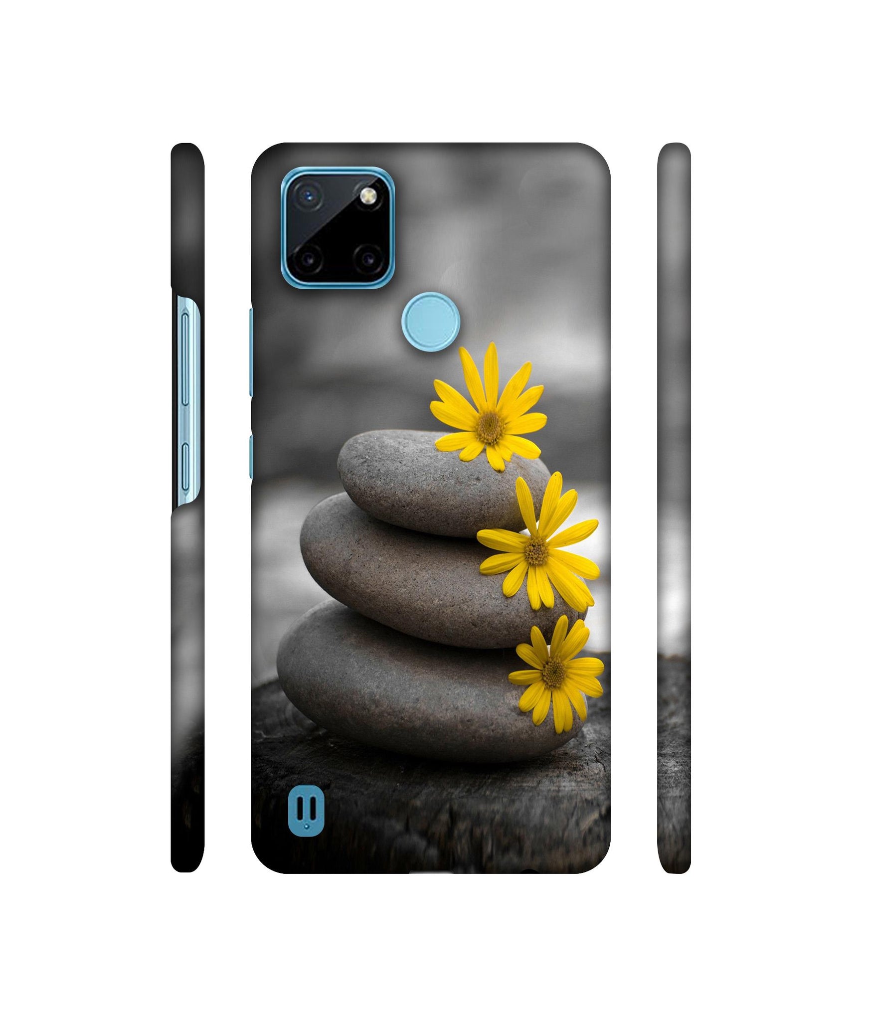 Stones And Flower Designer Hard Back Cover for Realme C21Y