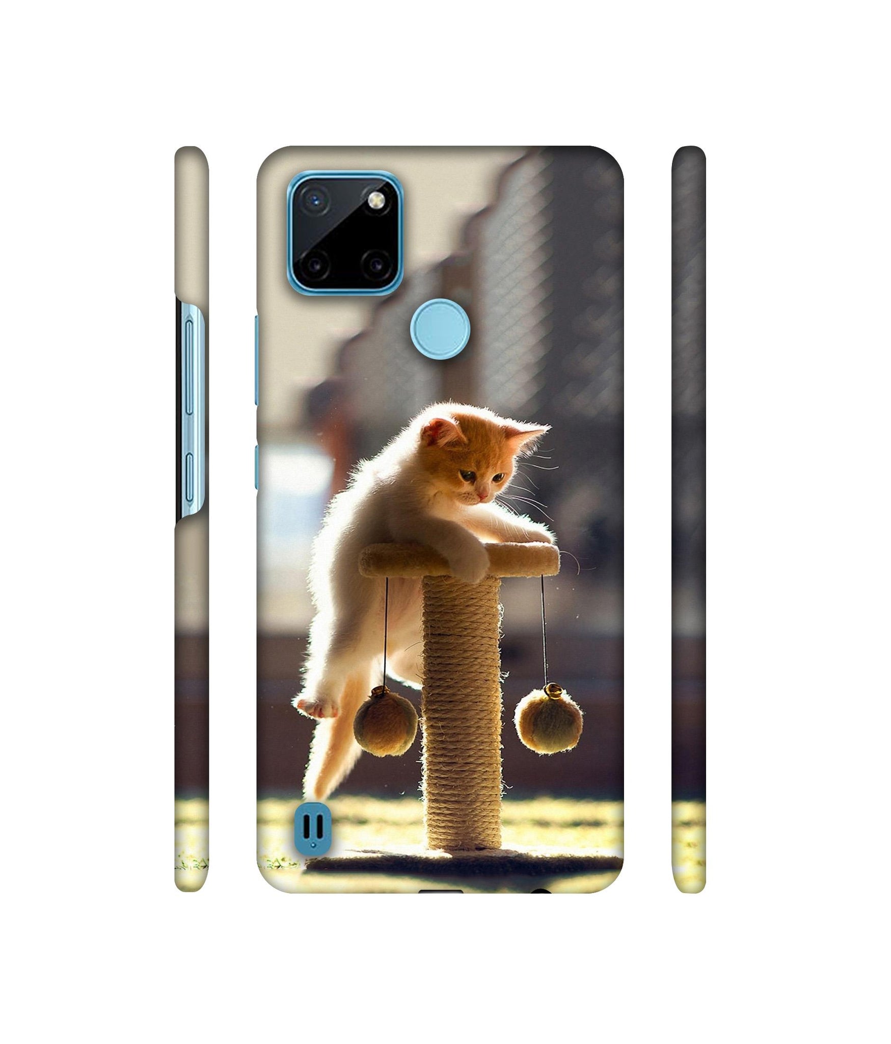 Cat Climbing Designer Hard Back Cover for Realme C21Y