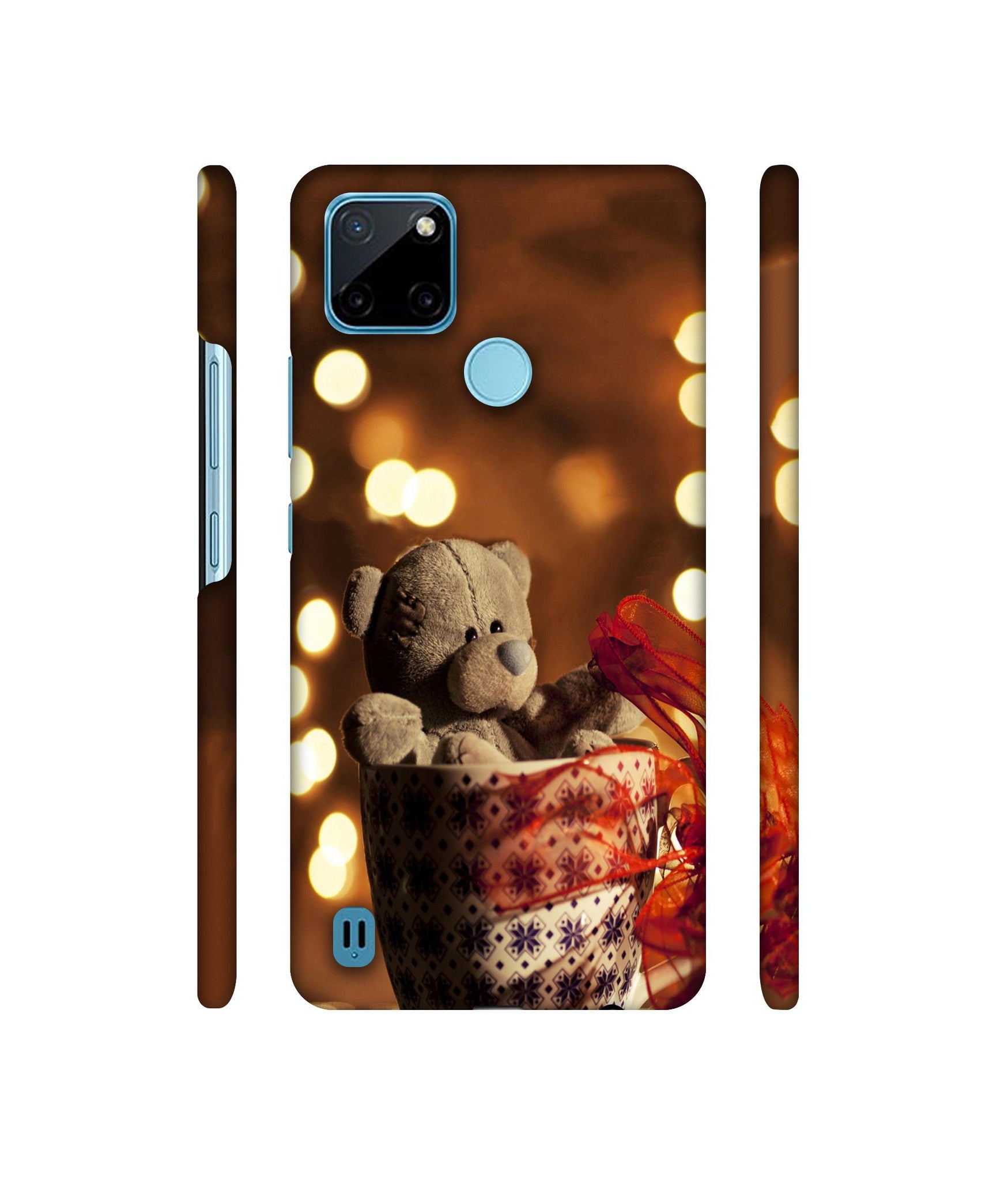 Teddy In Cup Designer Hard Back Cover for Realme C21Y