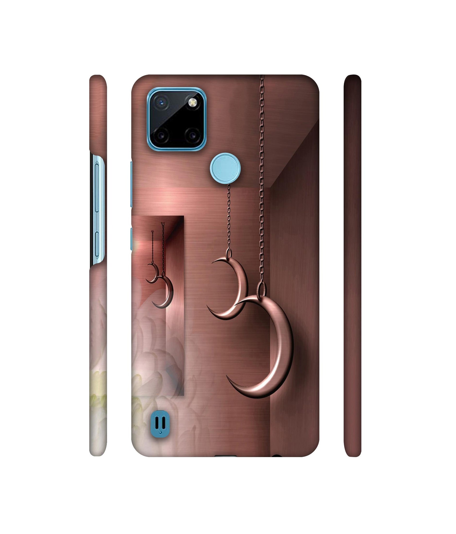 Flower Metal Designer Hard Back Cover for Realme C21Y