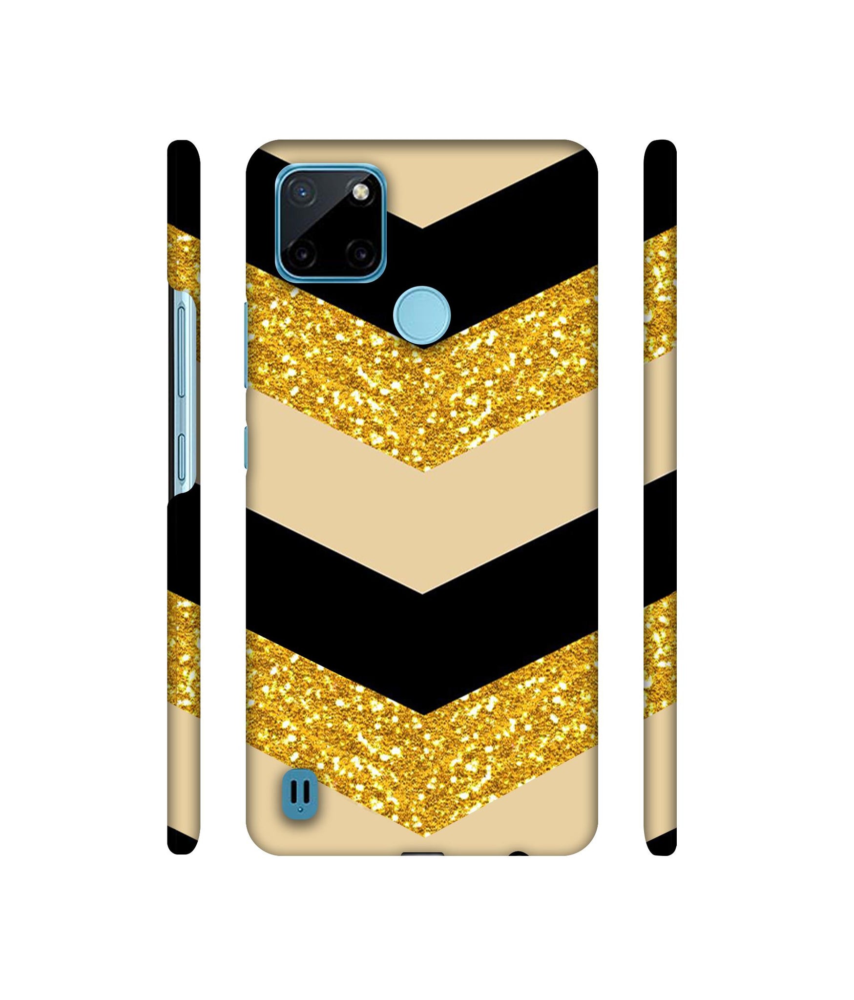 Black & Gold Designer Hard Back Cover for Realme C21Y