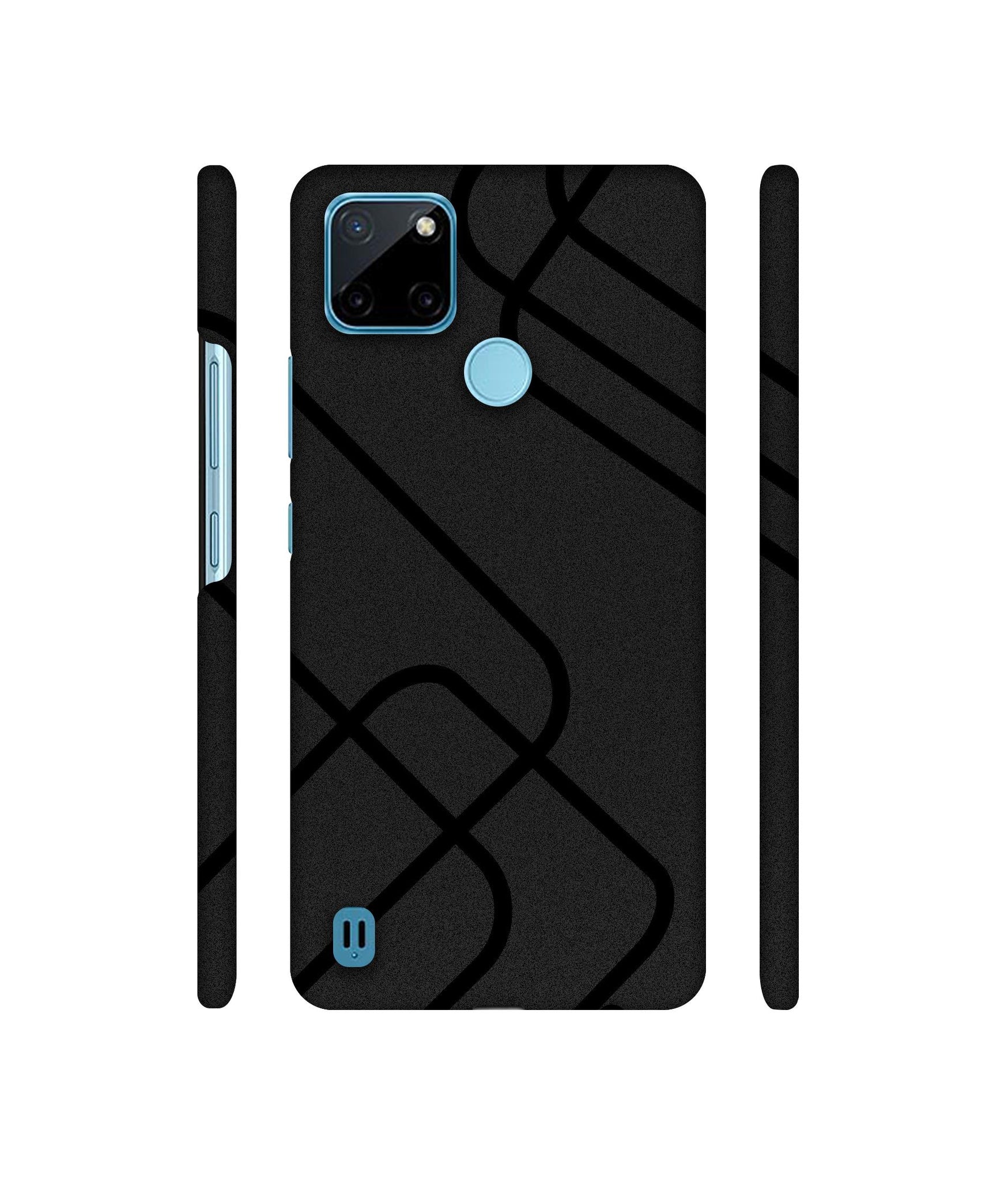 Zig-Zag Black Line Designer Hard Back Cover for Realme C21Y