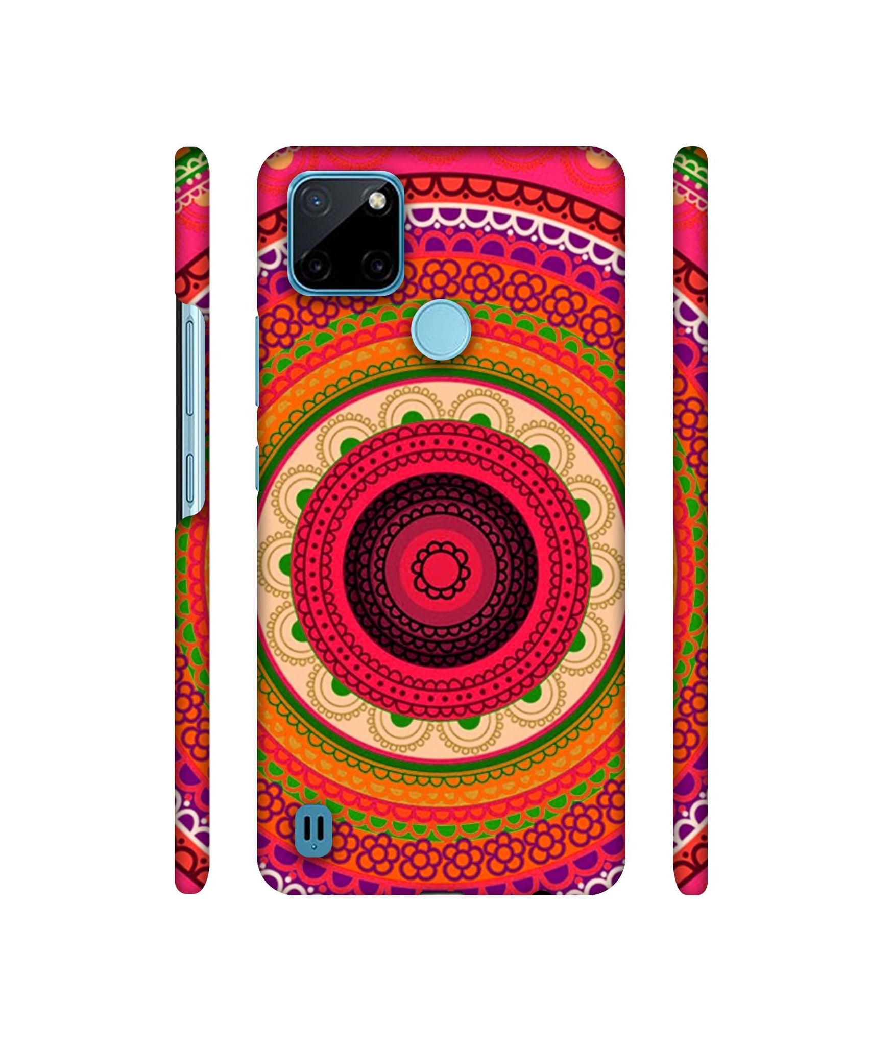 Round Rangoli Designer Hard Back Cover for Realme C21Y