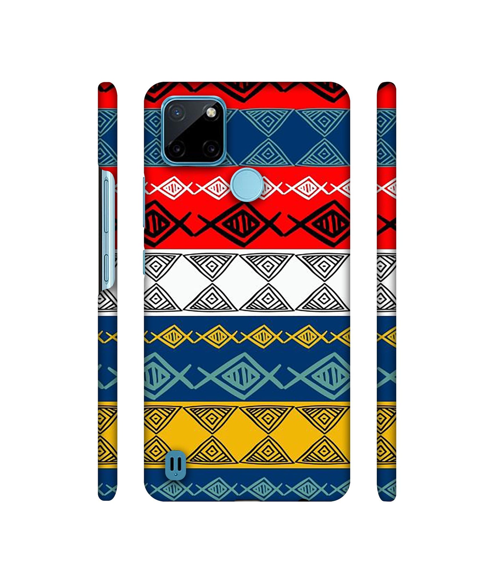 Colorful Hand Made Rangoli Art Designer Hard Back Cover for Realme C21Y