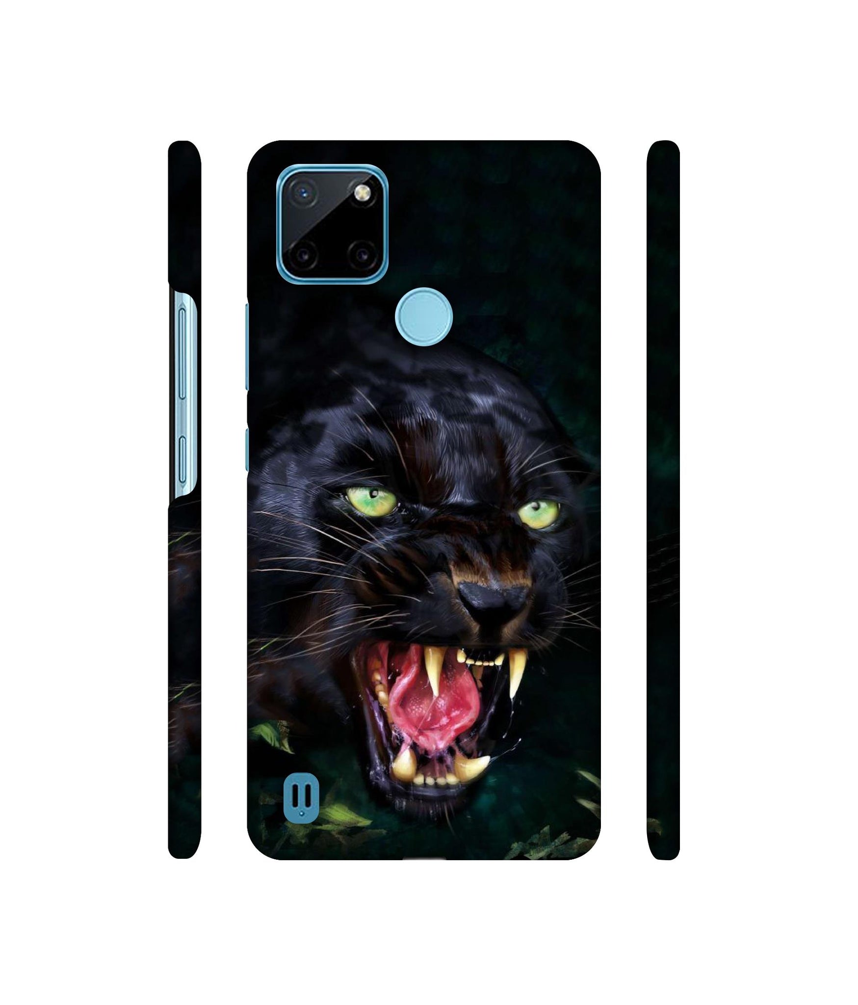 Angry Black Tiger Face Designer Hard Back Cover for Realme C21Y