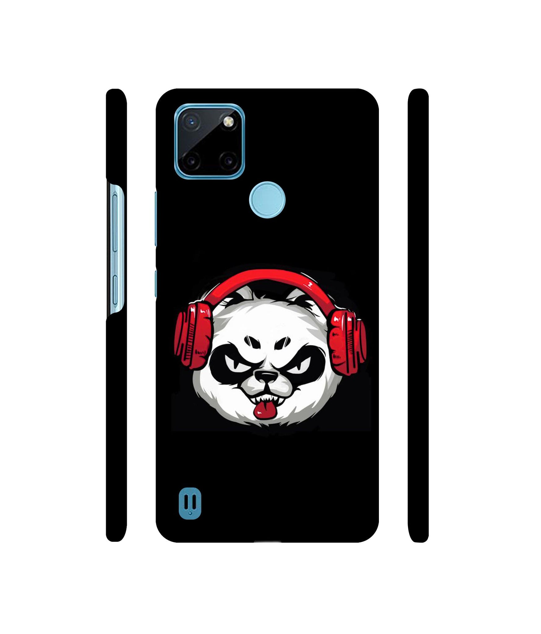 Panda With Headphone Designer Hard Back Cover for Realme C21Y