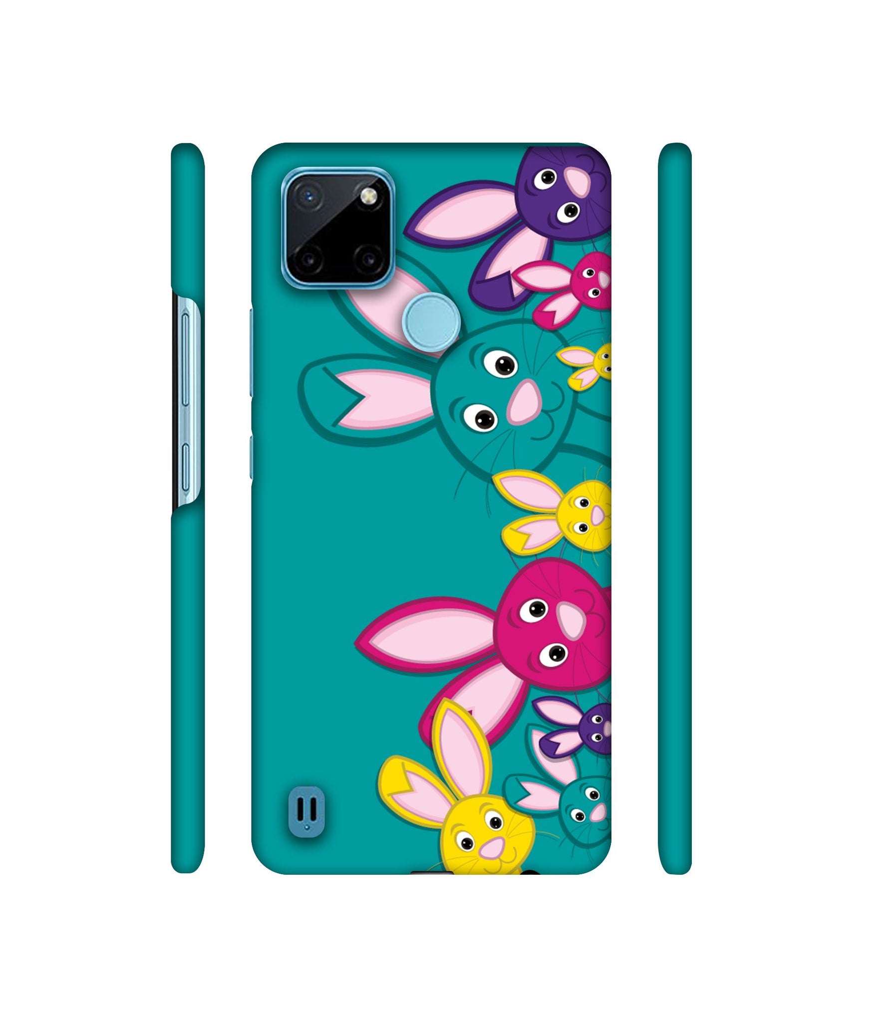 Rabbit Family Designer Hard Back Cover for Realme C21Y