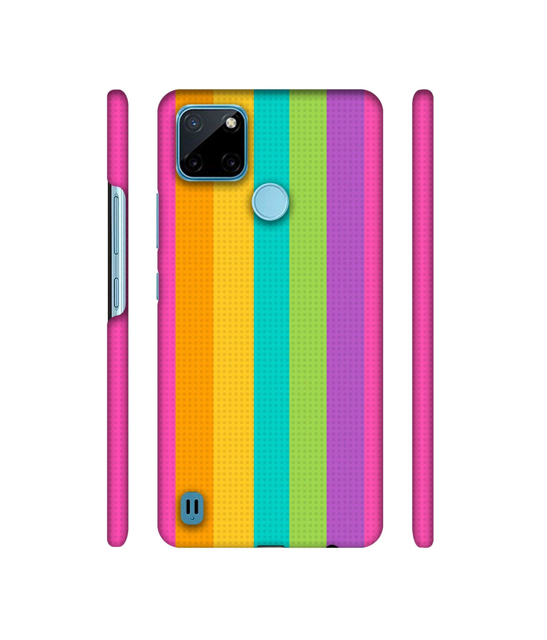 Random Colour Line Designer Hard Back Cover for Realme C21Y