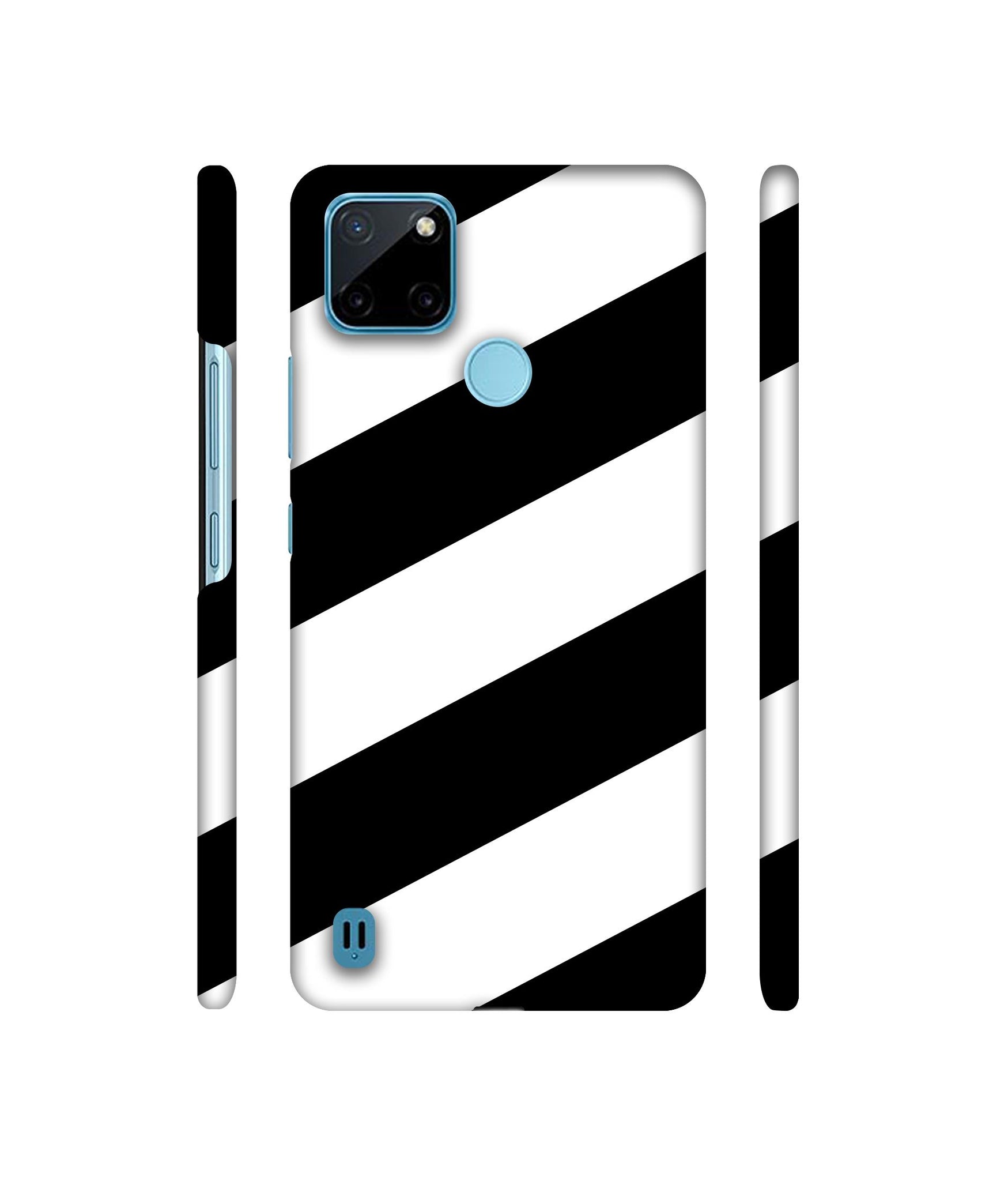 Black & White Line Designer Hard Back Cover for Realme C21Y