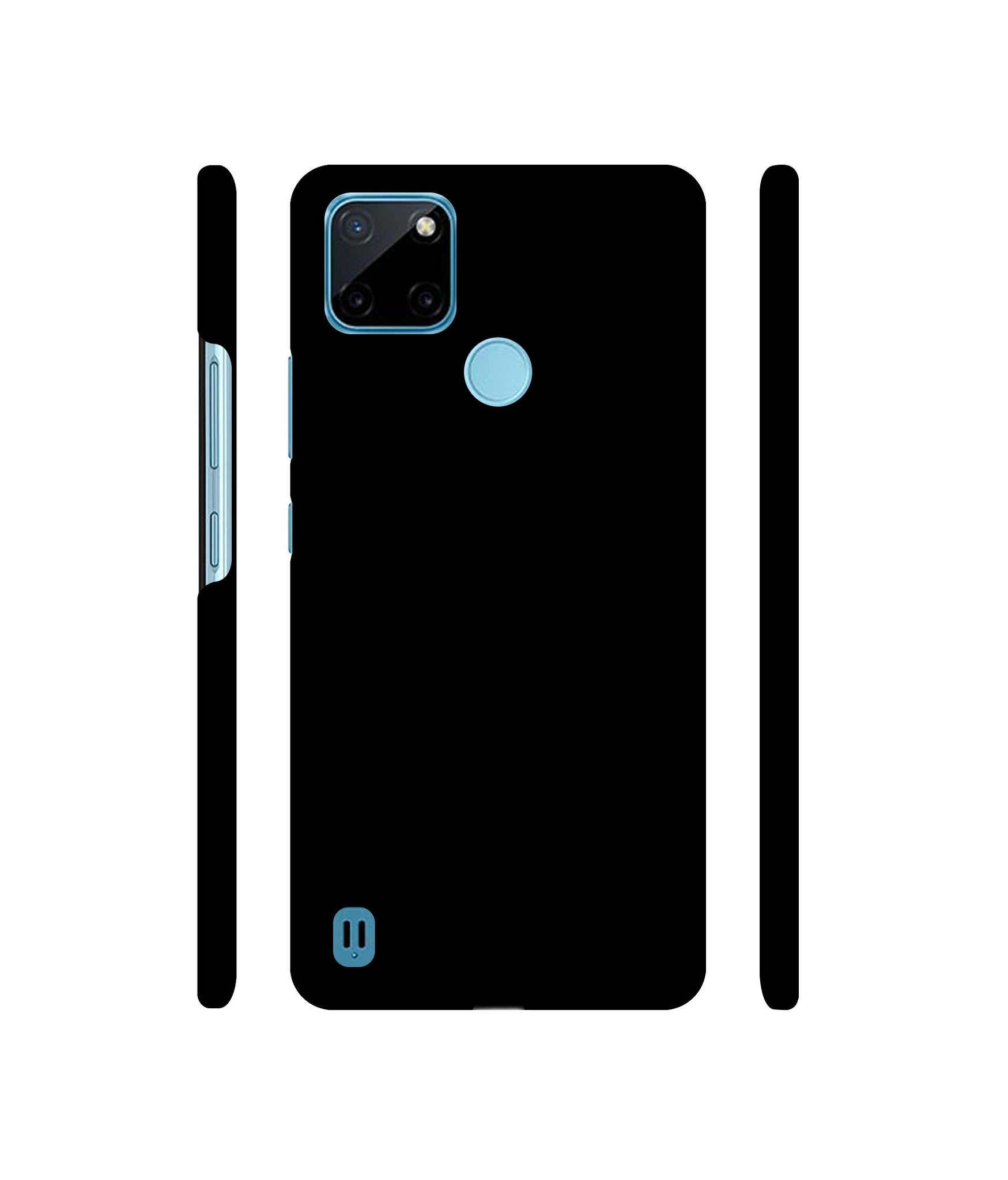 Solid Black Designer Hard Back Cover for Realme C21Y