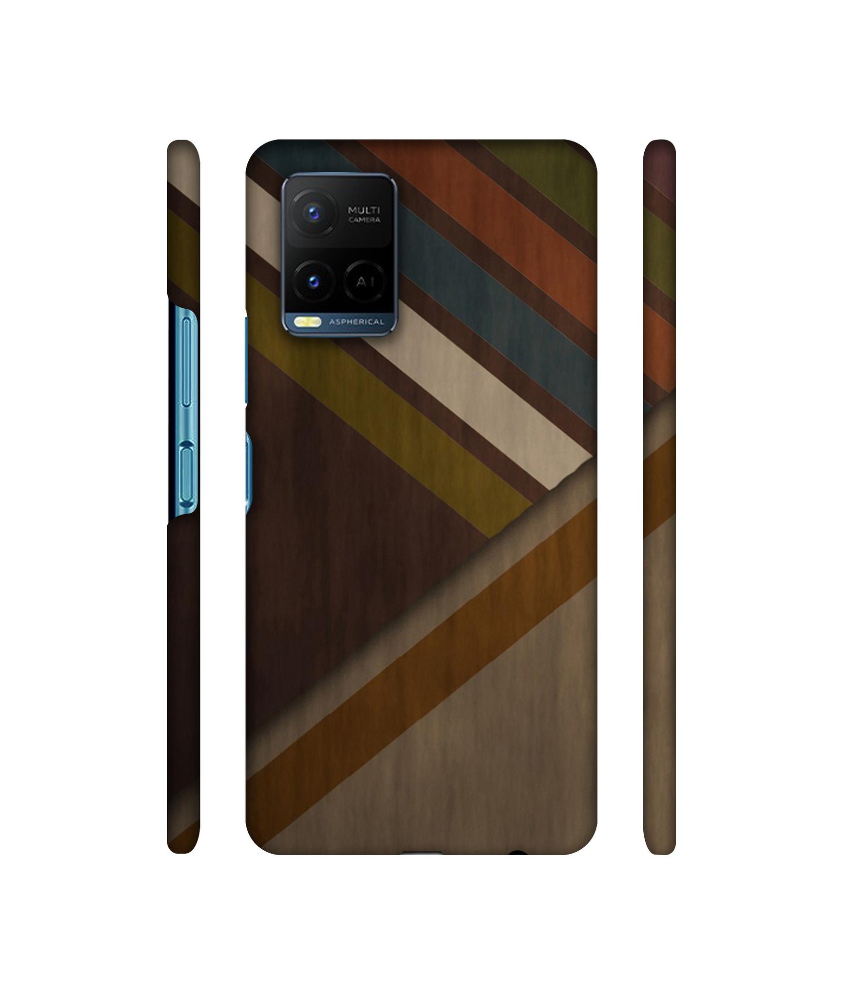 Colorful Wooden Pattern Designer Hard Back Cover for Vivo Y21