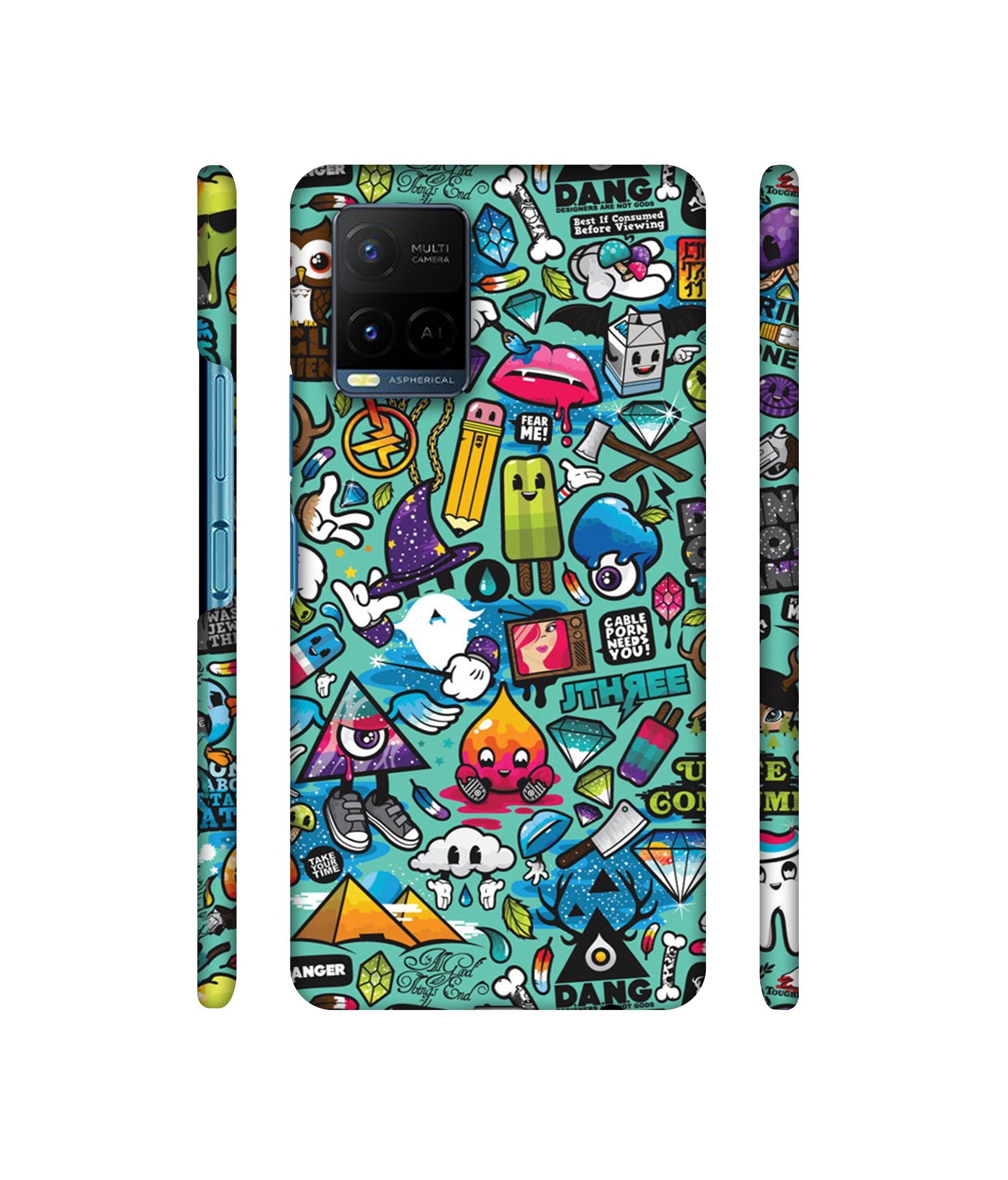 Crazy Designer Hard Back Cover for Vivo Y21