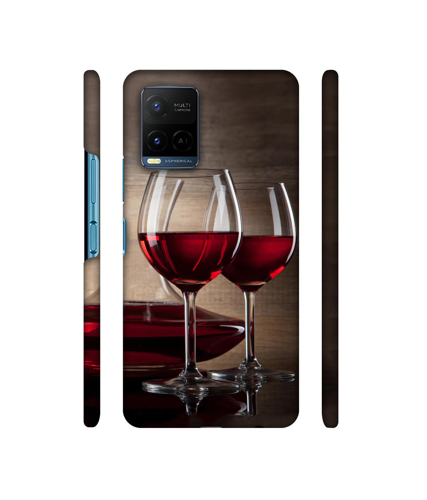 Wine Glass Designer Hard Back Cover for Vivo Y21