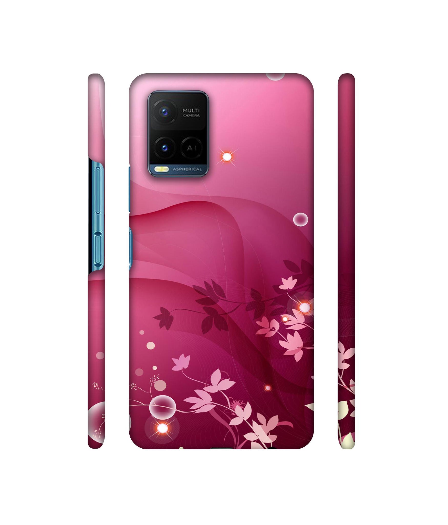 Pink Abstract Designer Hard Back Cover for Vivo Y21