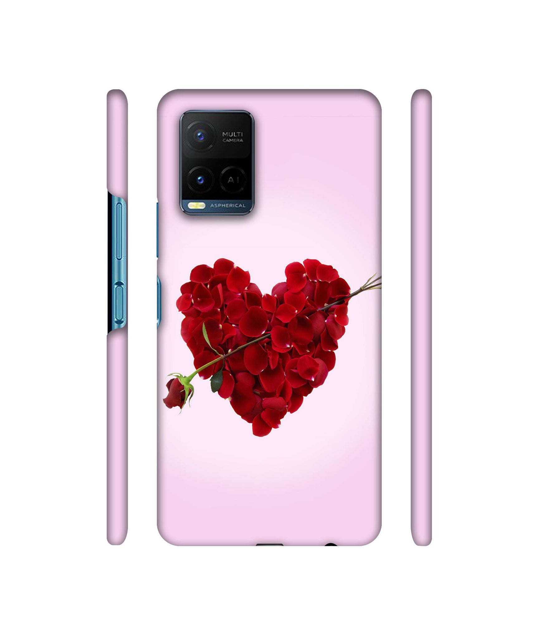 Heart Flower Designer Hard Back Cover for Vivo Y21