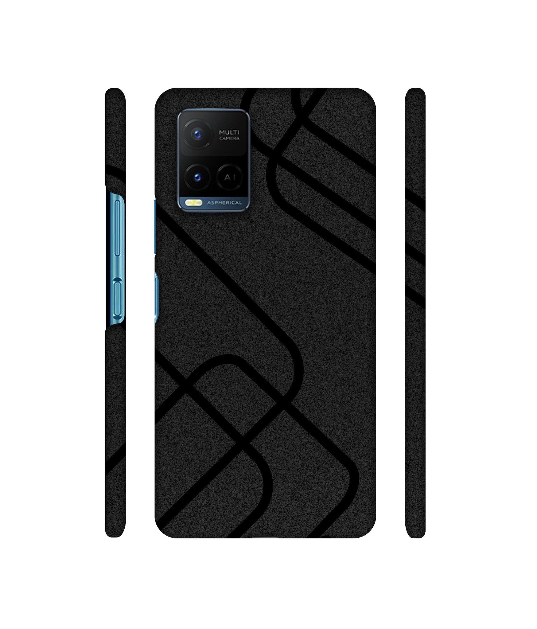 Zig-Zag Black Line Designer Hard Back Cover for Vivo Y21