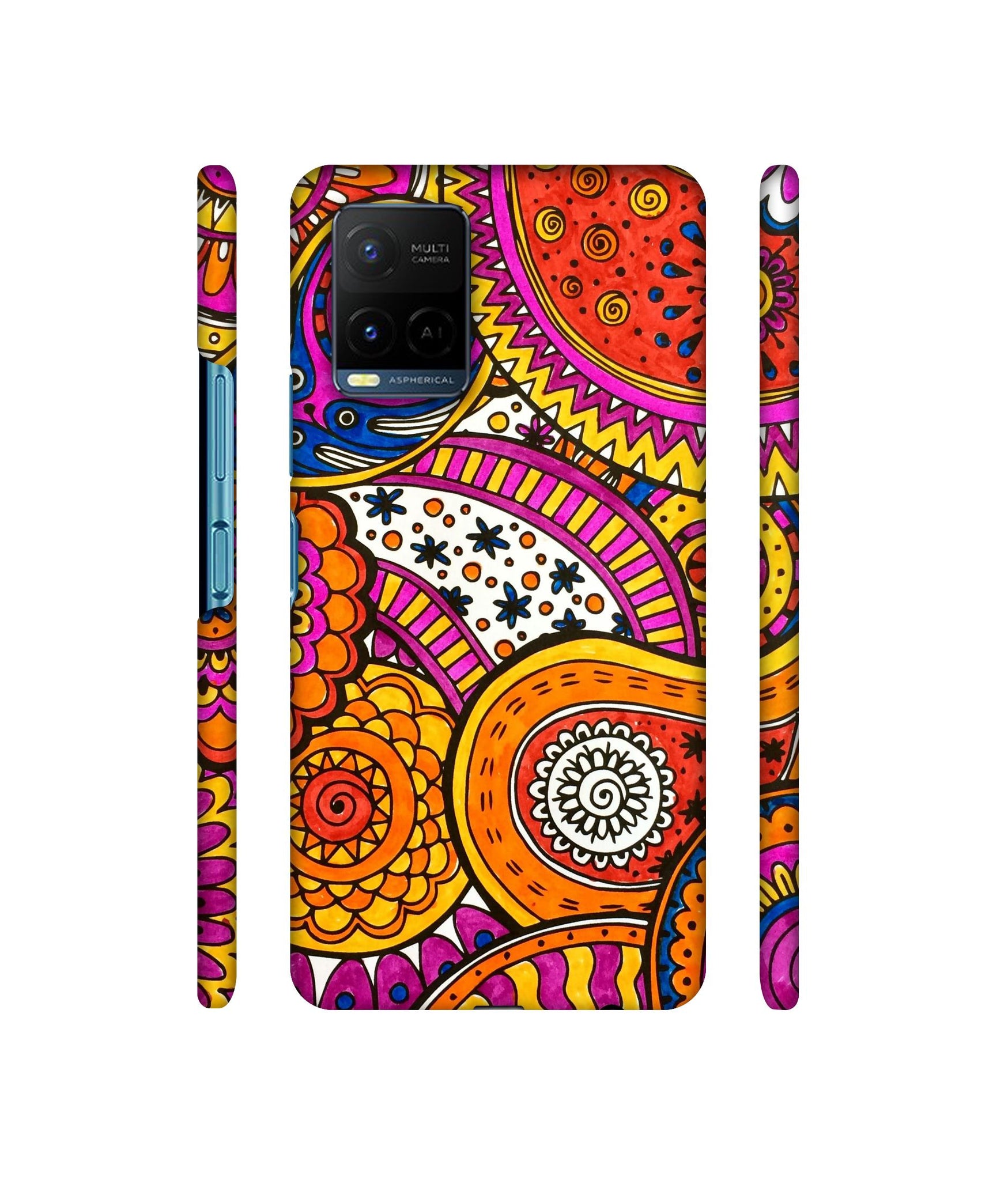 Rangoli Paisley Art Designer Hard Back Cover for Vivo Y21