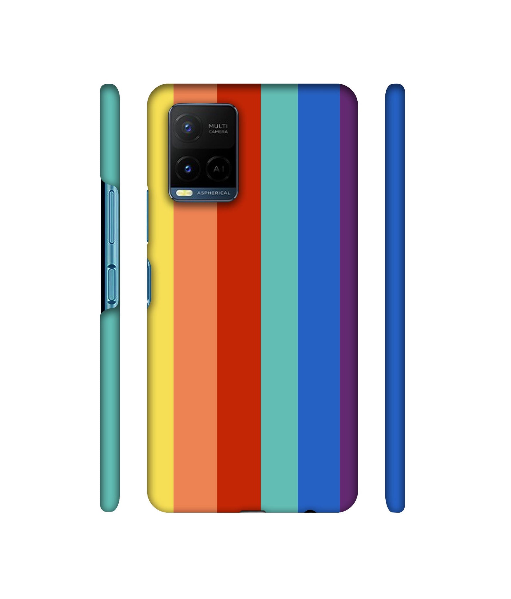 Rainbow Colors Designer Hard Back Cover for Vivo Y21